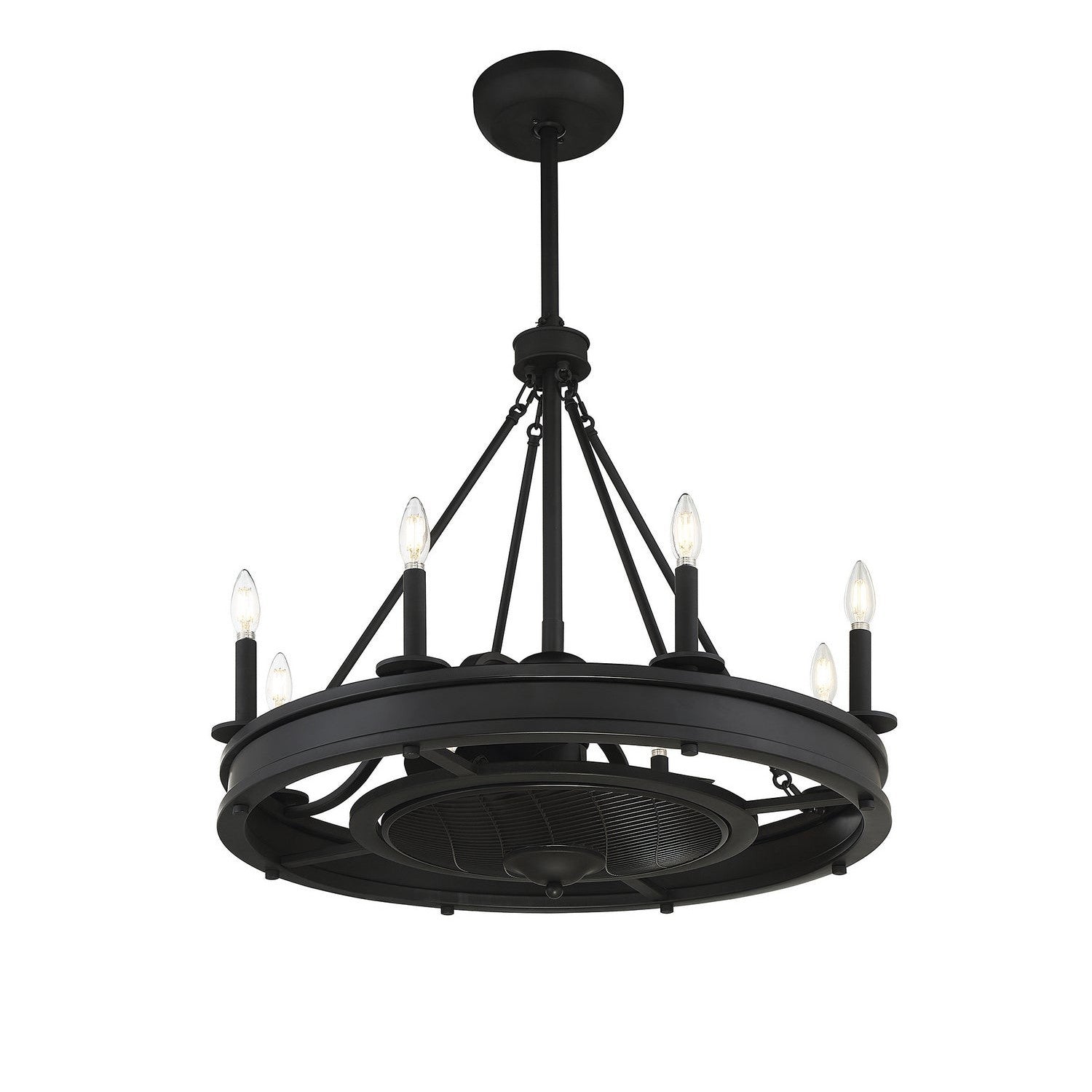 Savoy House - 39-FD-124-89 - Eight Light Fan D'lier - Lyon - Matte Black