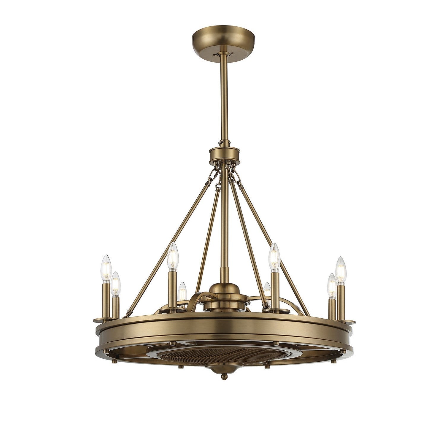 Savoy House - 39-FD-124-322 - Eight Light Fan D'lier - Lyon - Warm Brass