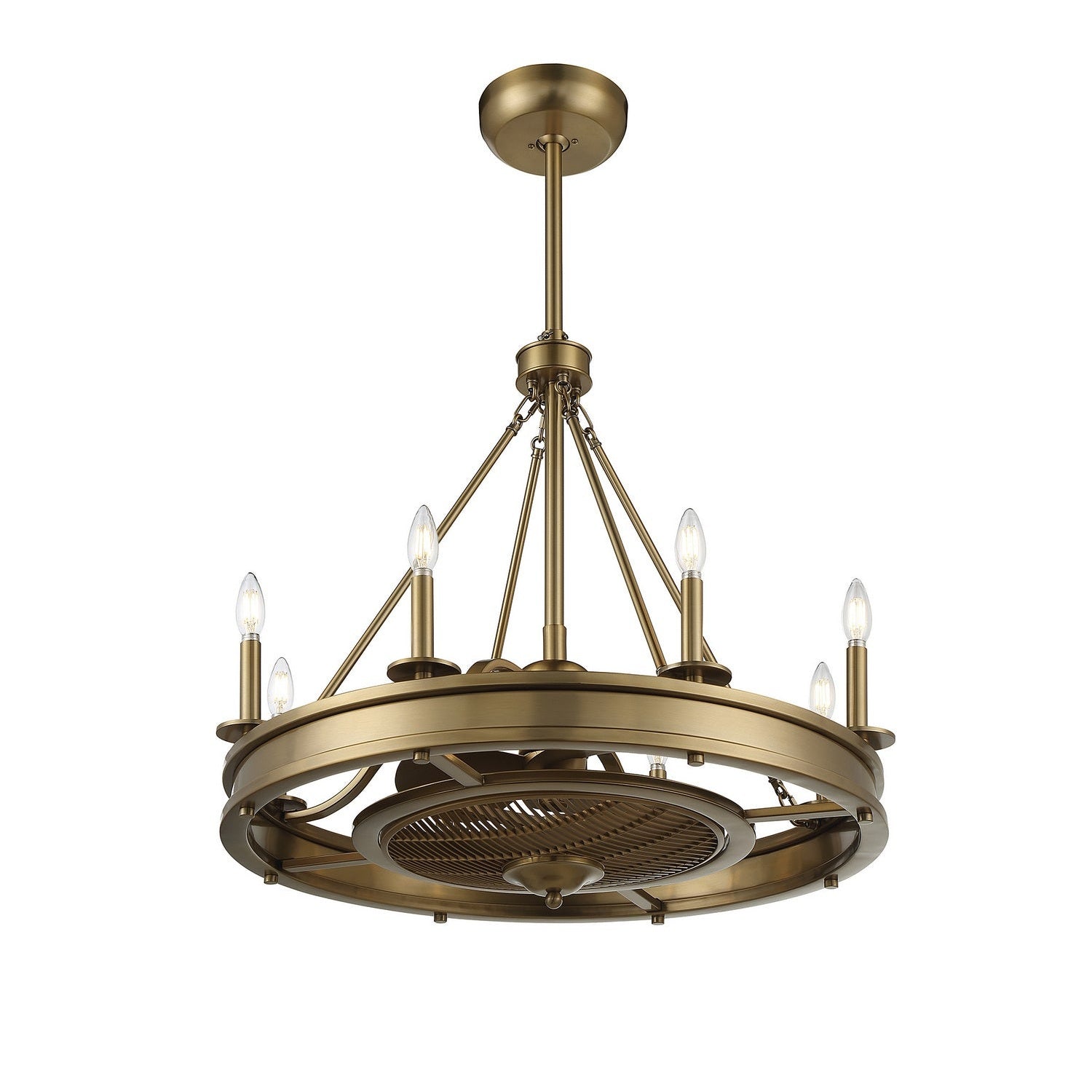 Savoy House - 39-FD-124-322 - Eight Light Fan D'lier - Lyon - Warm Brass