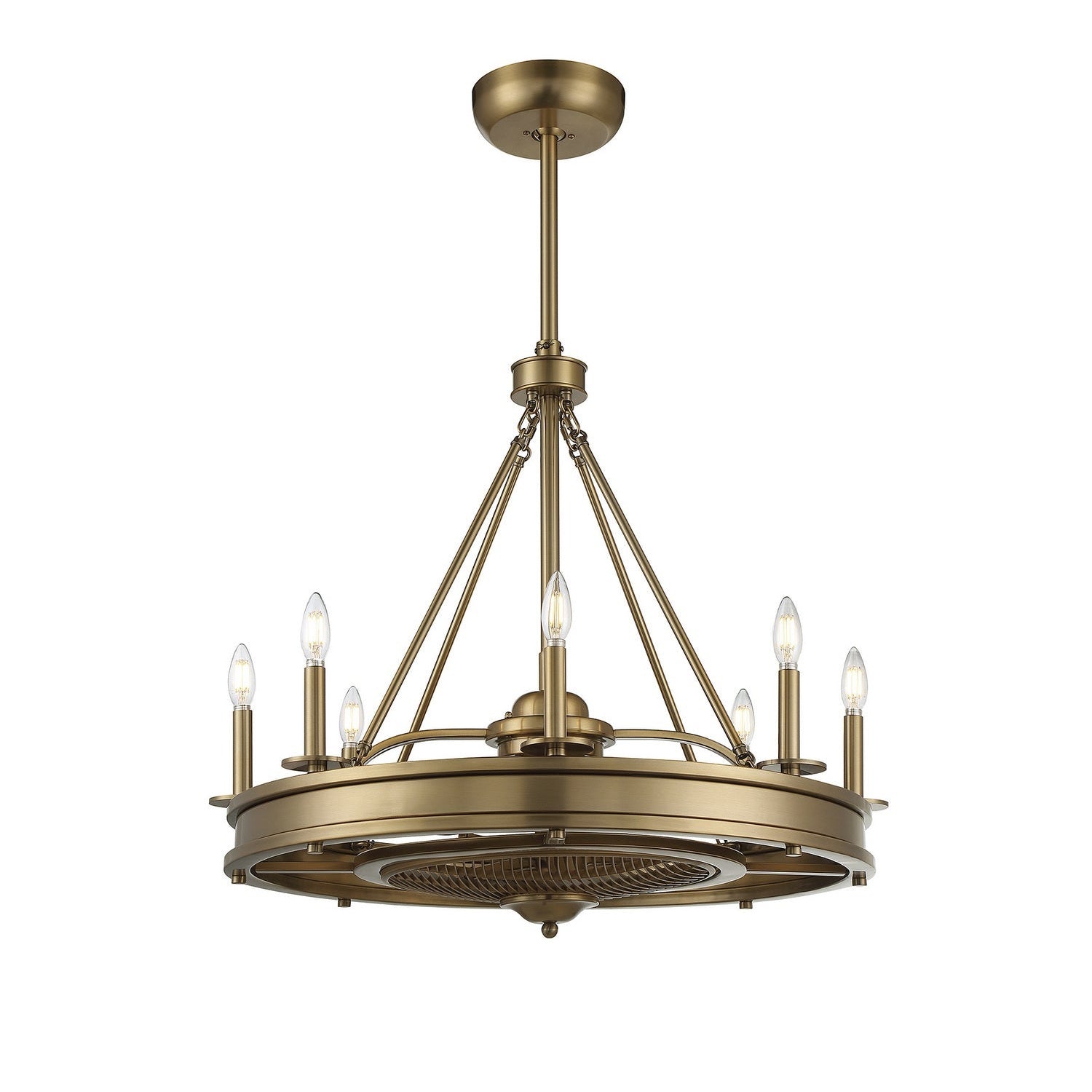 Savoy House - 39-FD-124-322 - Eight Light Fan D'lier - Lyon - Warm Brass