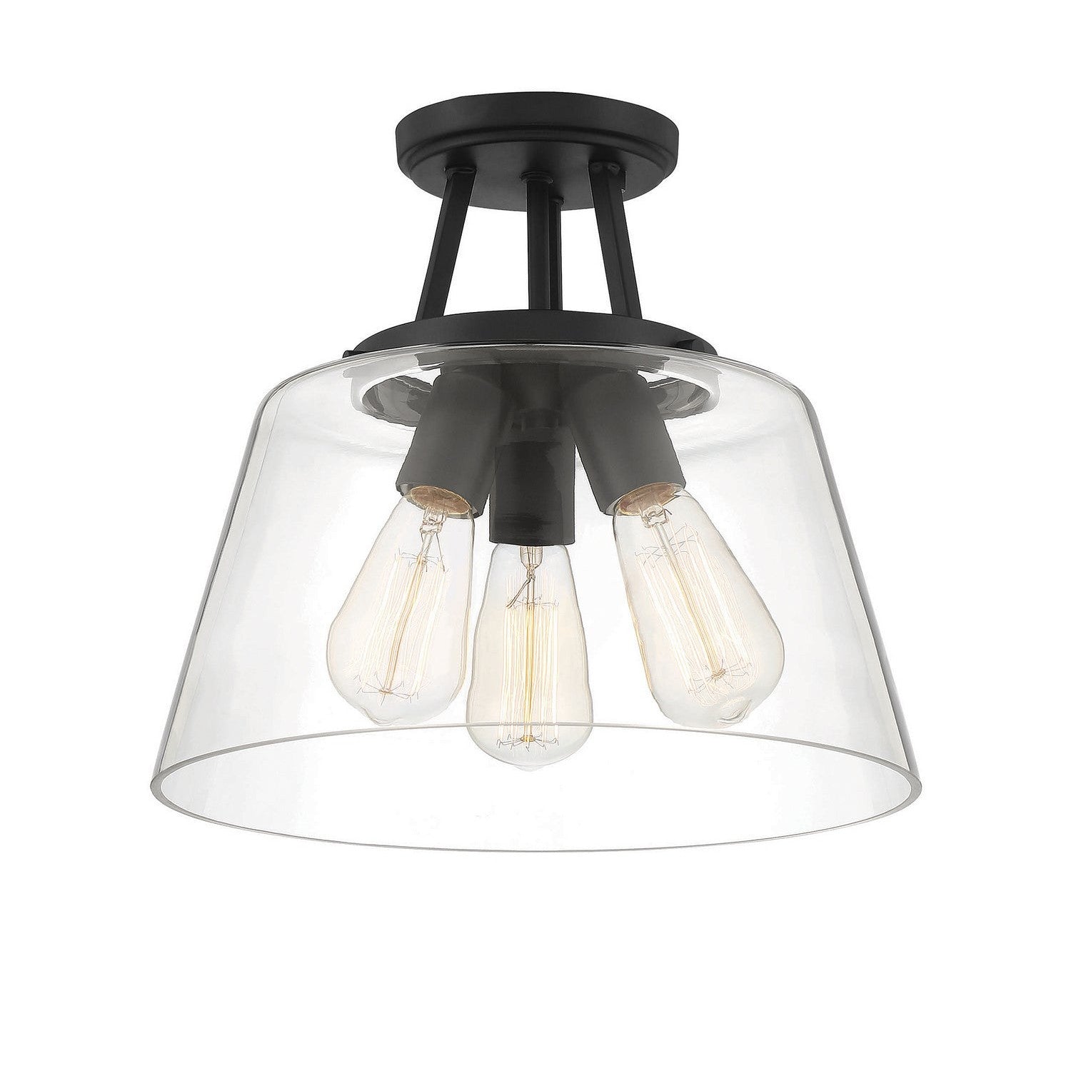 Savoy House - 6-1024-3-89 - Three Light Semi-Flush Mount - Calhoun - Matte Black