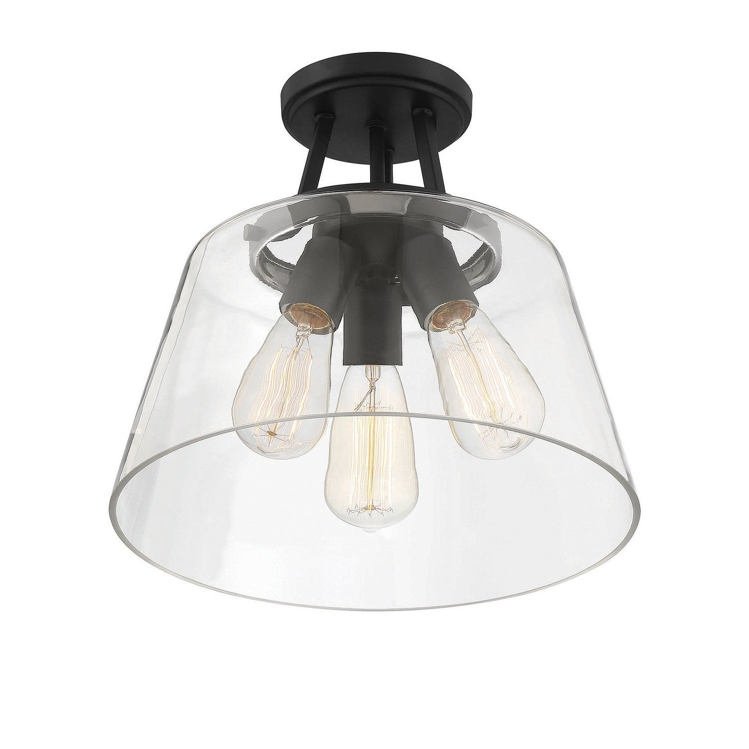 Savoy House - 6-1024-3-89 - Three Light Semi-Flush Mount - Calhoun - Matte Black