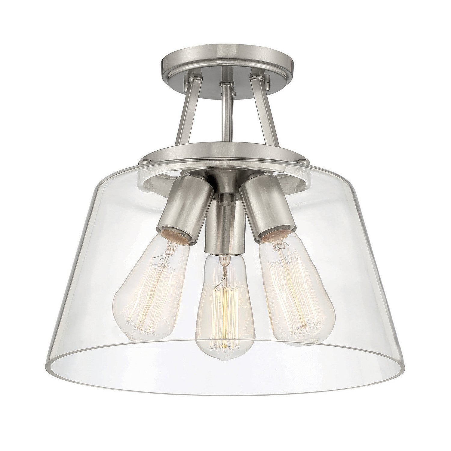 Savoy House - 6-1024-3-SN - Three Light Semi-Flush Mount - Calhoun - Satin Nickel