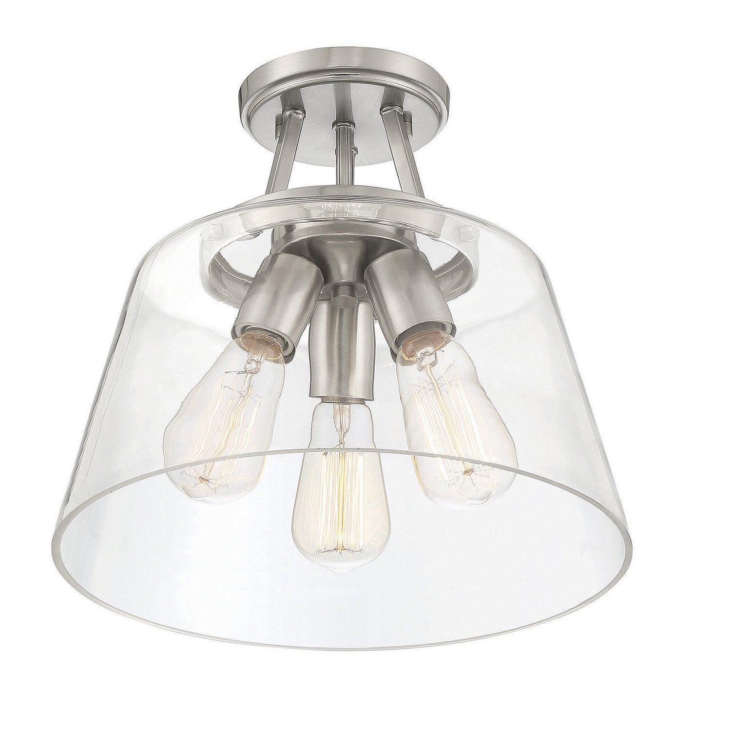 Savoy House - 6-1024-3-SN - Three Light Semi-Flush Mount - Calhoun - Satin Nickel