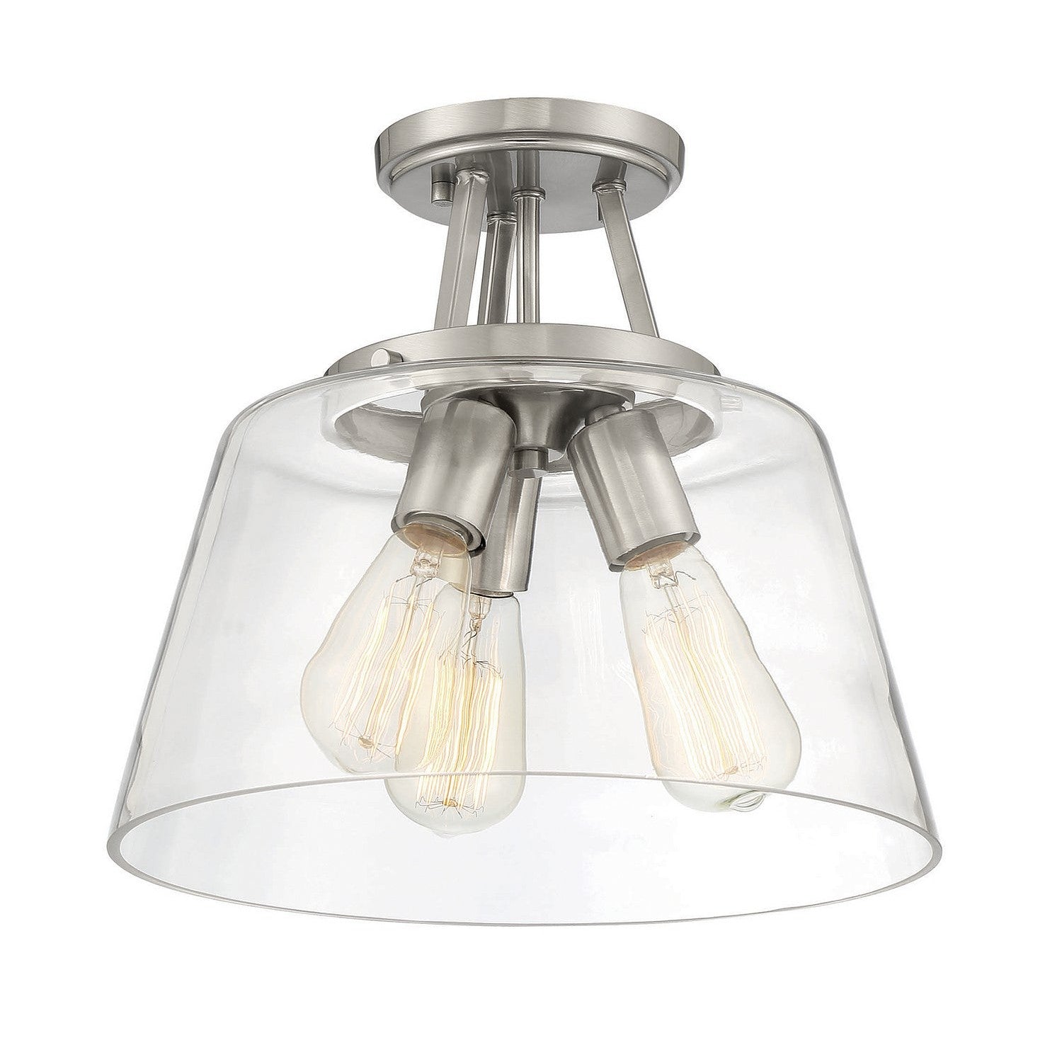 Savoy House - 6-1024-3-SN - Three Light Semi-Flush Mount - Calhoun - Satin Nickel