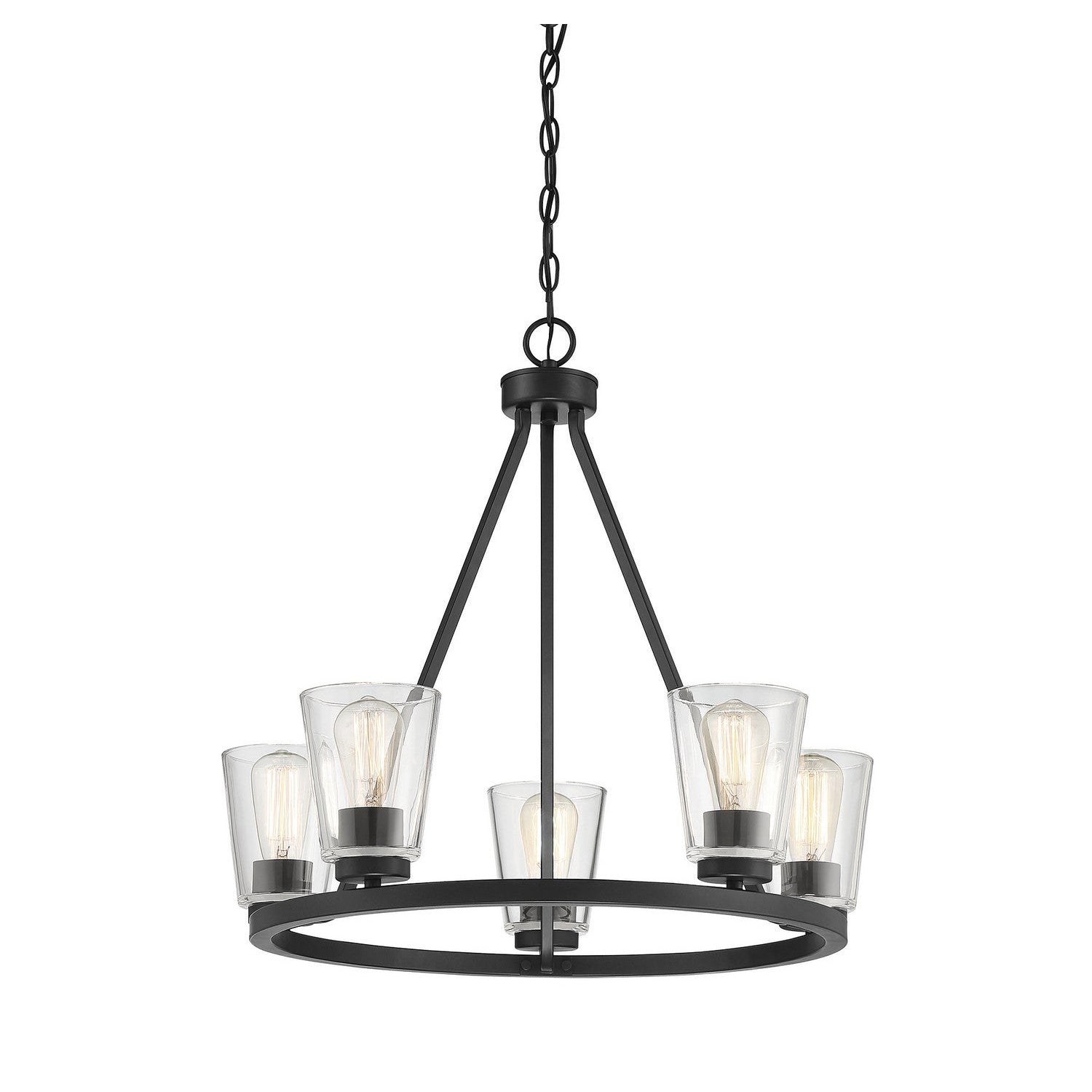 Savoy House - 1-1021-5-89 - Five Light Chandelier - Calhoun - Matte Black