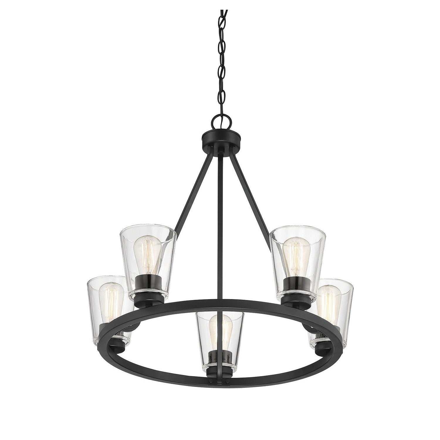 Savoy House - 1-1021-5-89 - Five Light Chandelier - Calhoun - Matte Black