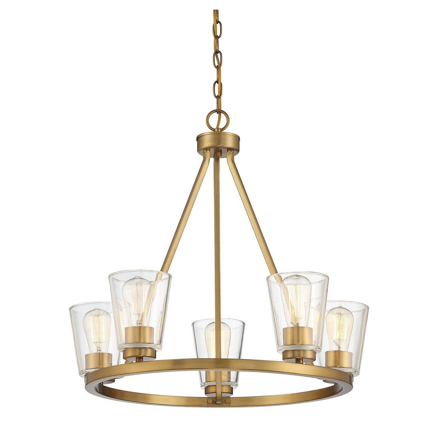 Savoy House - 1-1021-5-322 - Five Light Chandelier - Calhoun - Warm Brass