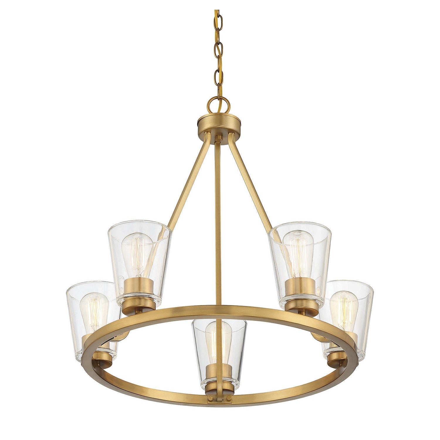 Savoy House - 1-1021-5-322 - Five Light Chandelier - Calhoun - Warm Brass
