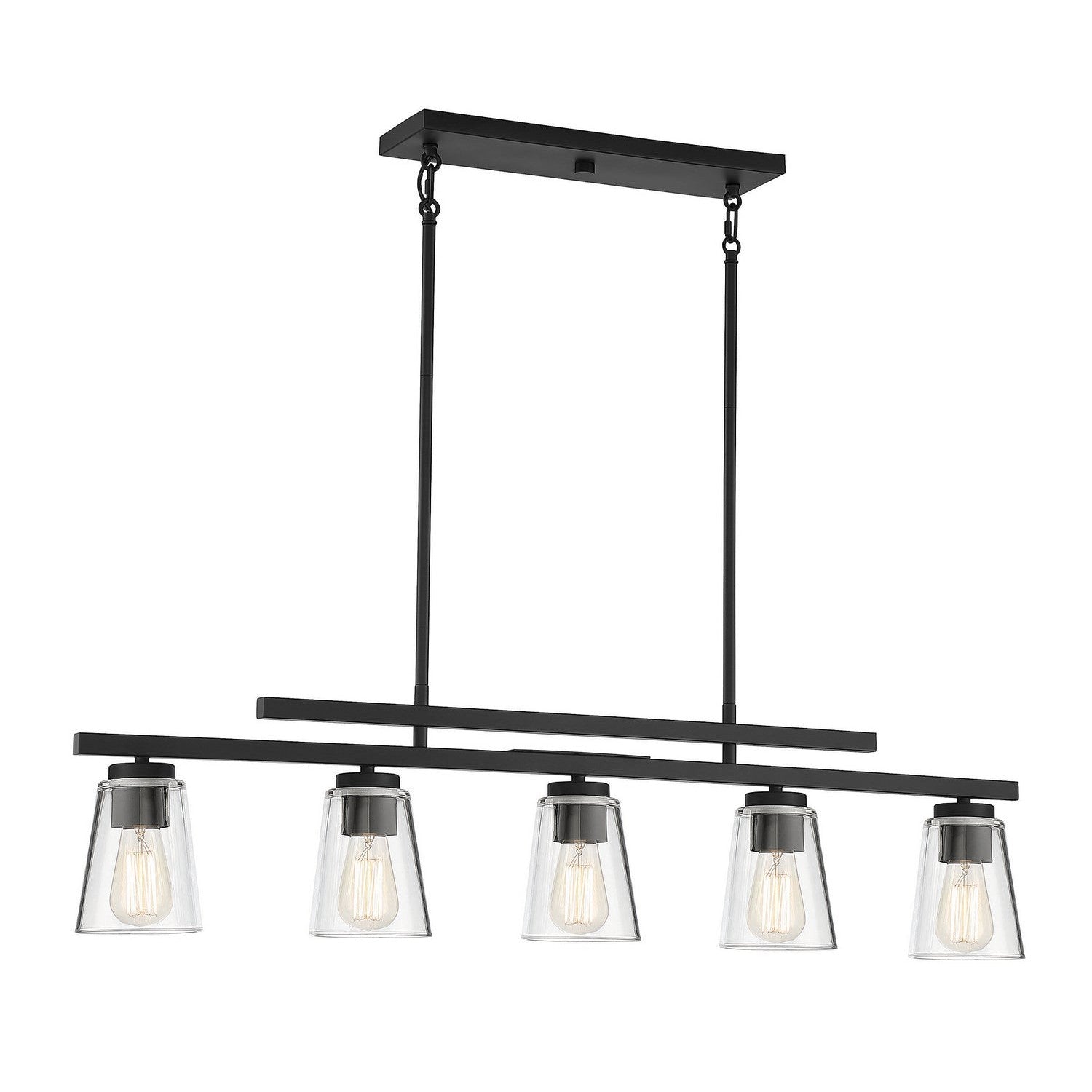 Savoy House - 1-1023-5-89 - Five Light Linear Chandelier - Calhoun - Matte Black