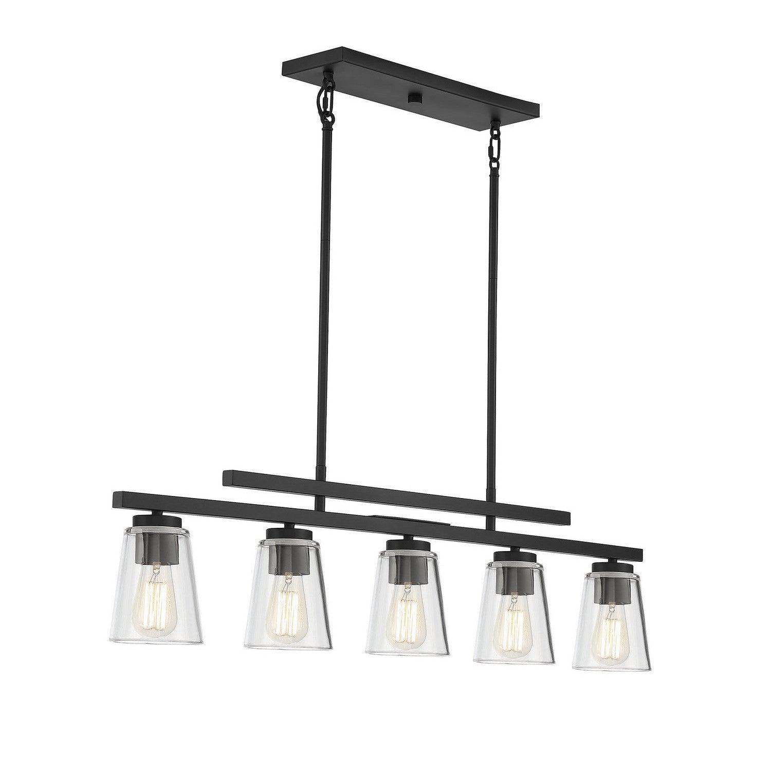 Savoy House - 1-1023-5-89 - Five Light Linear Chandelier - Calhoun - Matte Black