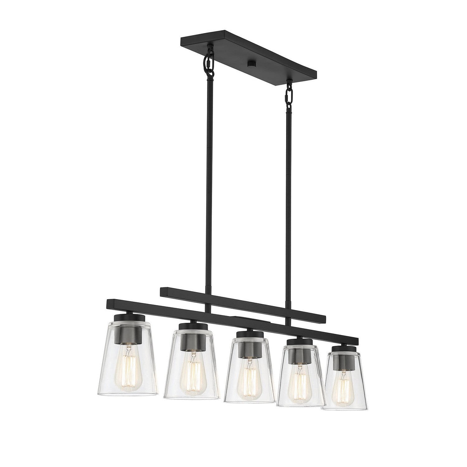 Savoy House - 1-1023-5-89 - Five Light Linear Chandelier - Calhoun - Matte Black