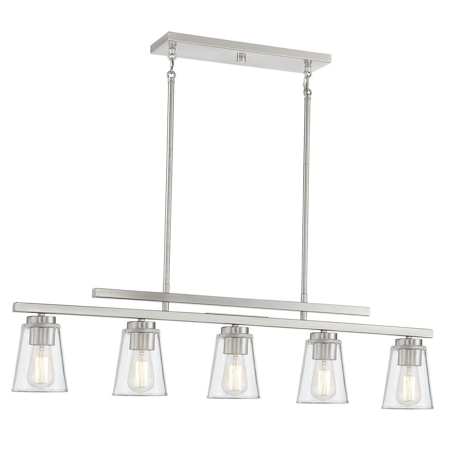 Savoy House - 1-1023-5-SN - Five Light Linear Chandelier - Calhoun - Satin Nickel