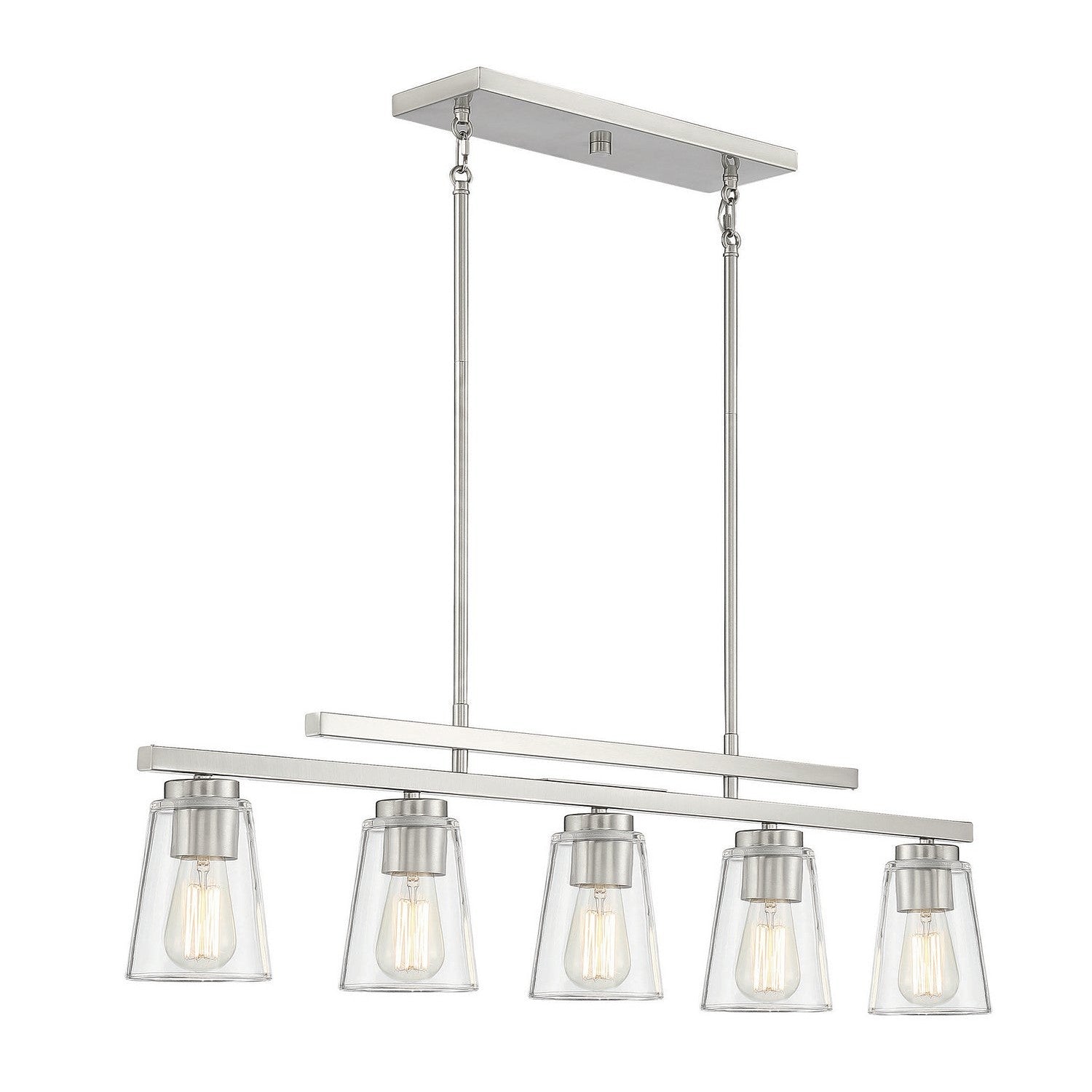 Savoy House - 1-1023-5-SN - Five Light Linear Chandelier - Calhoun - Satin Nickel