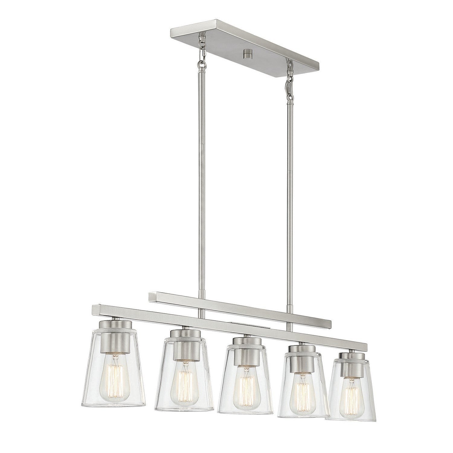 Savoy House - 1-1023-5-SN - Five Light Linear Chandelier - Calhoun - Satin Nickel