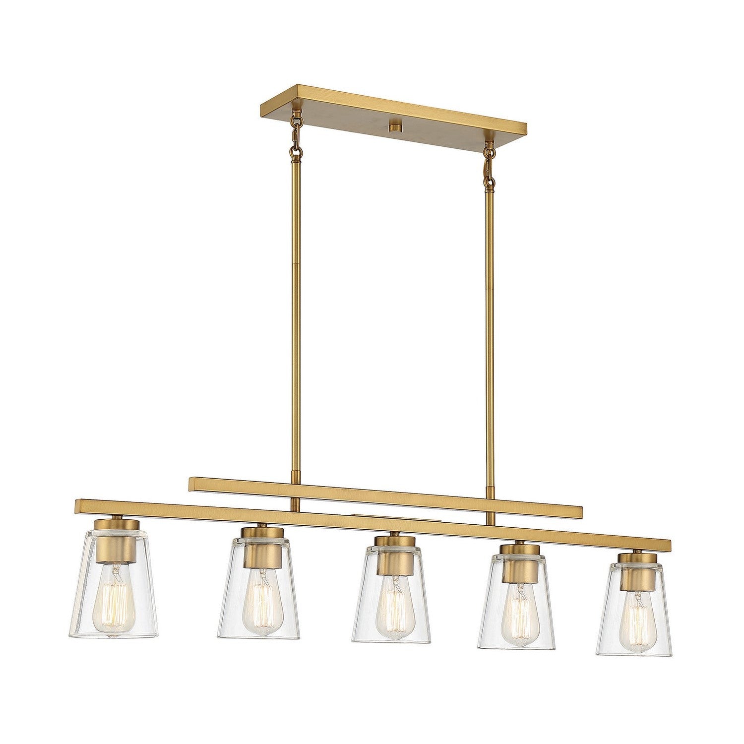 Savoy House - 1-1023-5-322 - Five Light Linear Chandelier - Calhoun - Warm Brass