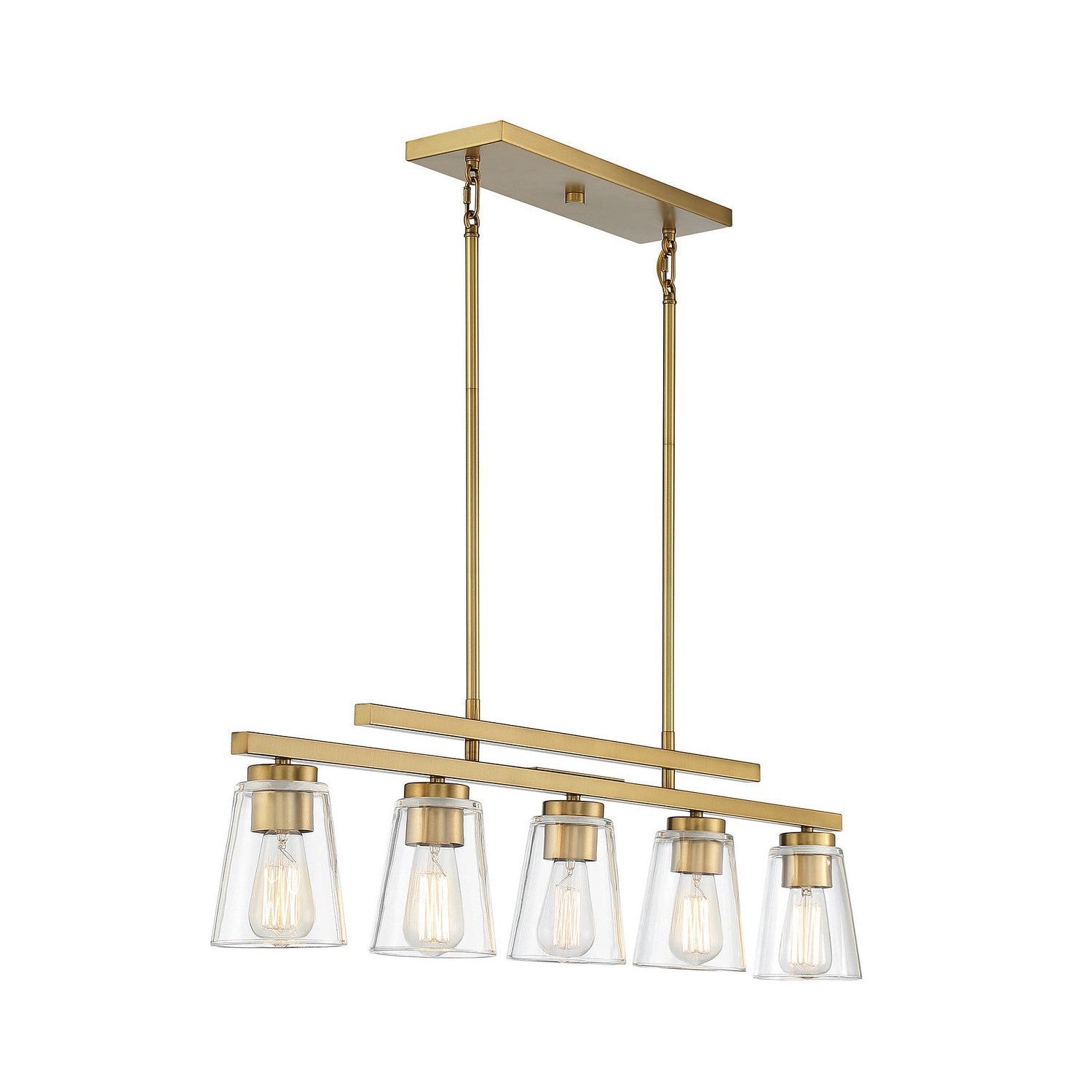 Savoy House - 1-1023-5-322 - Five Light Linear Chandelier - Calhoun - Warm Brass