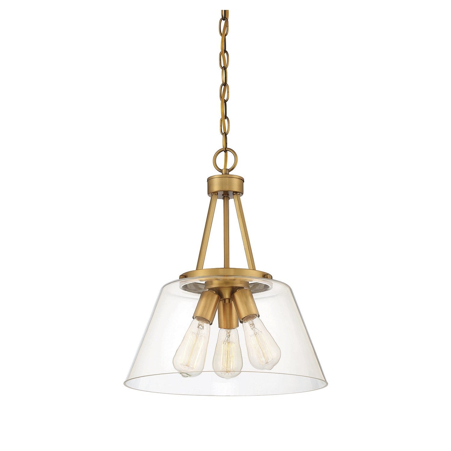Savoy House - 7-1025-3-322 - Three Light Pendant - Calhoun - Warm Brass