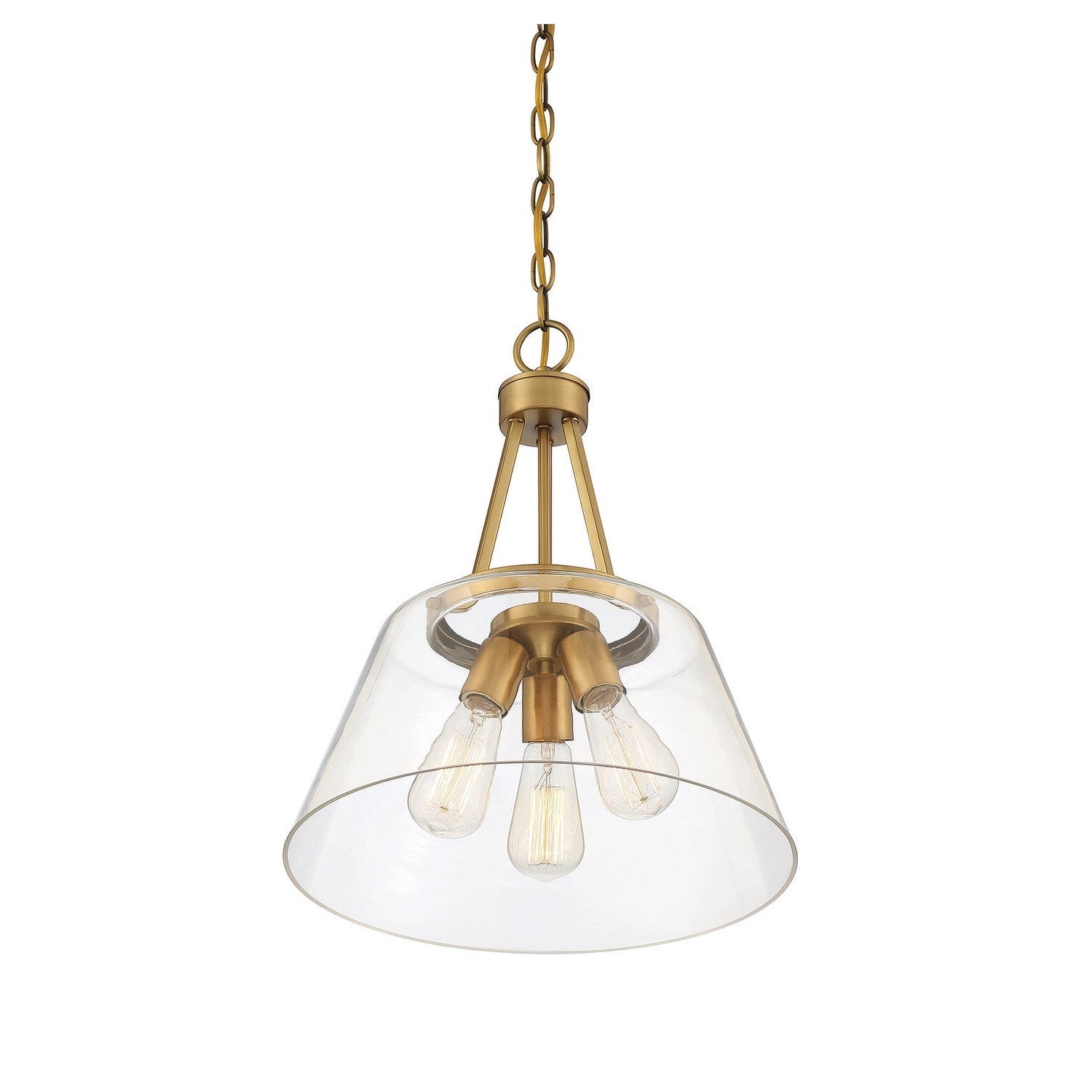 Savoy House - 7-1025-3-322 - Three Light Pendant - Calhoun - Warm Brass