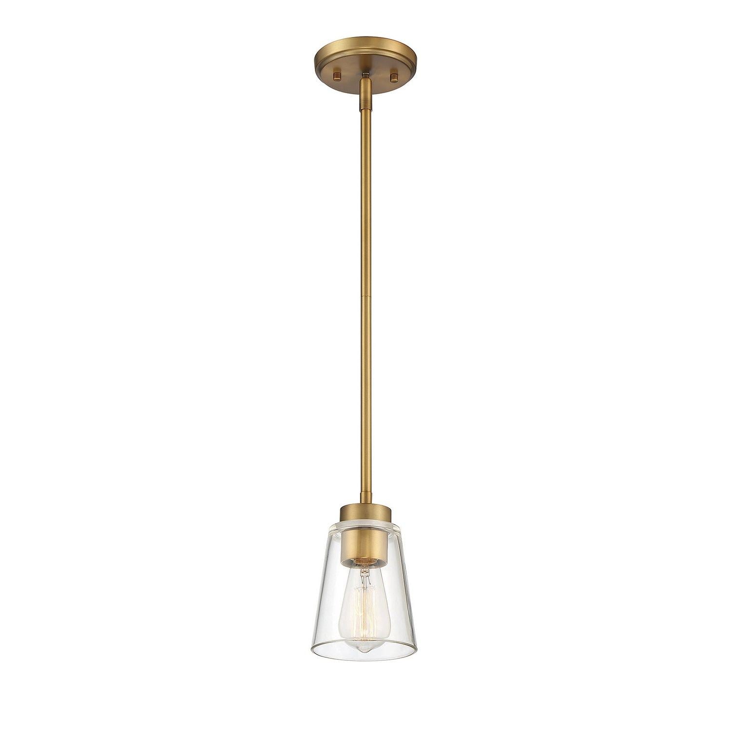 Savoy House - 7-1026-1-322 - One Light Mini-Pendant - Calhoun - Warm Brass