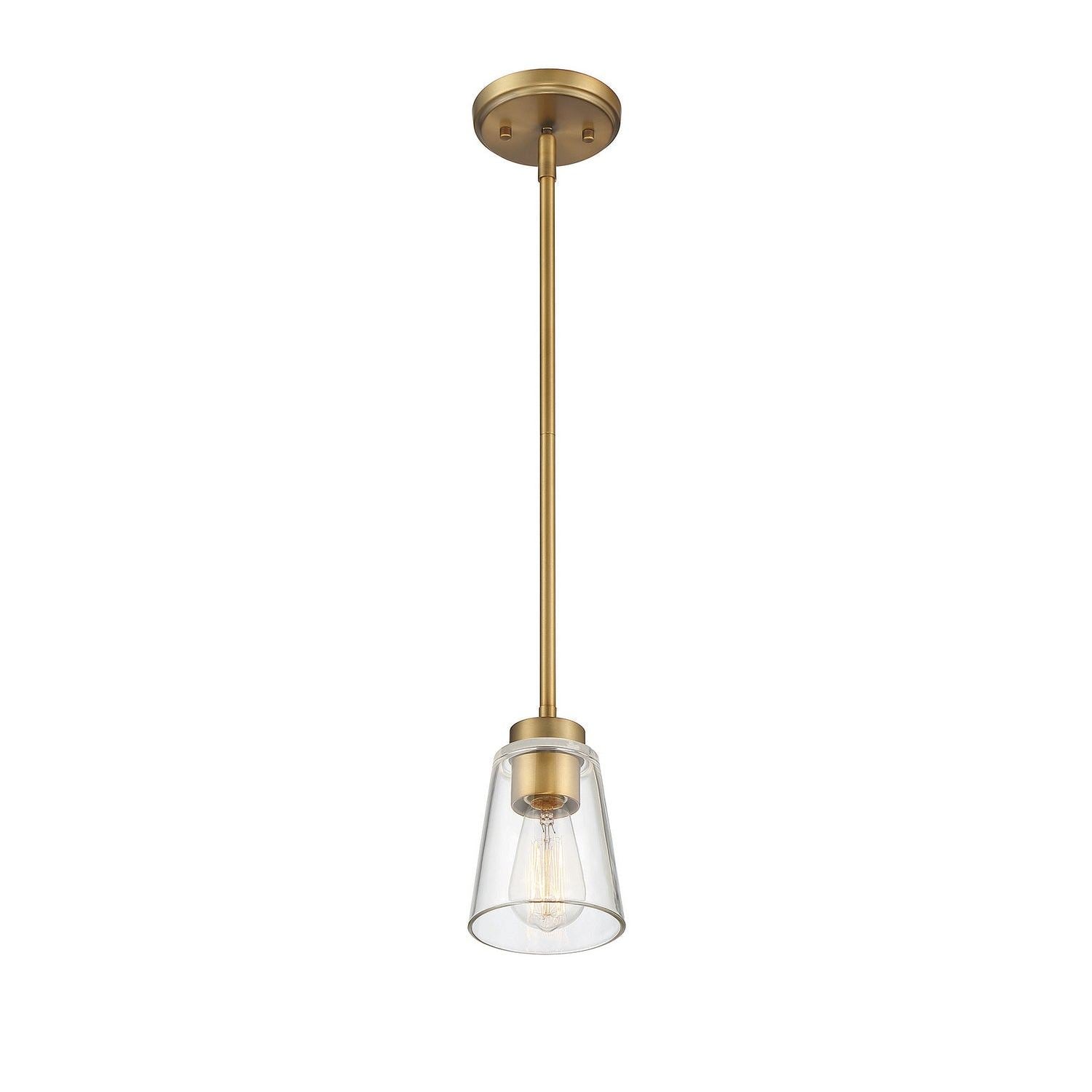 Savoy House - 7-1026-1-322 - One Light Mini-Pendant - Calhoun - Warm Brass