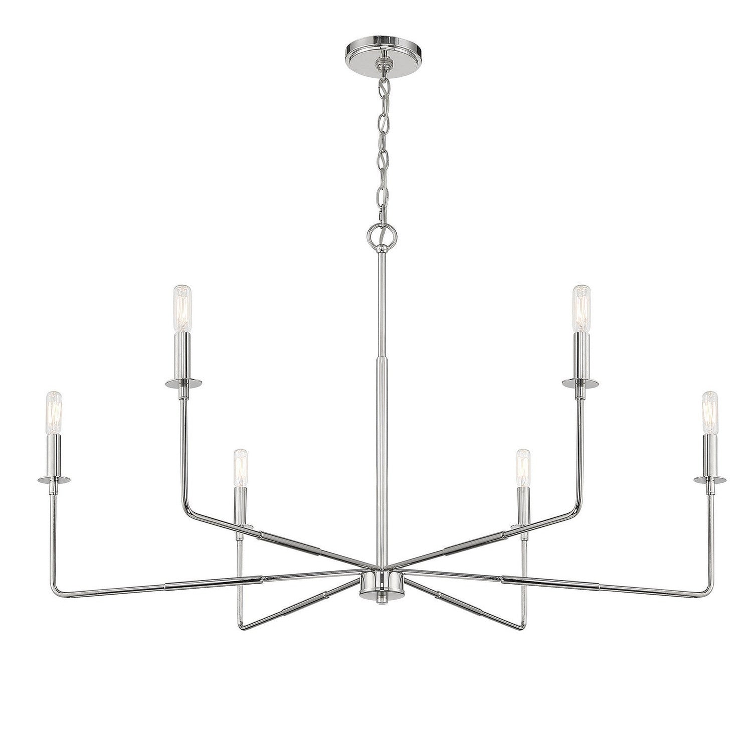 Savoy House - 1-2221-6-109 - Six Light Chandelier - Salerno - Polished Nickel