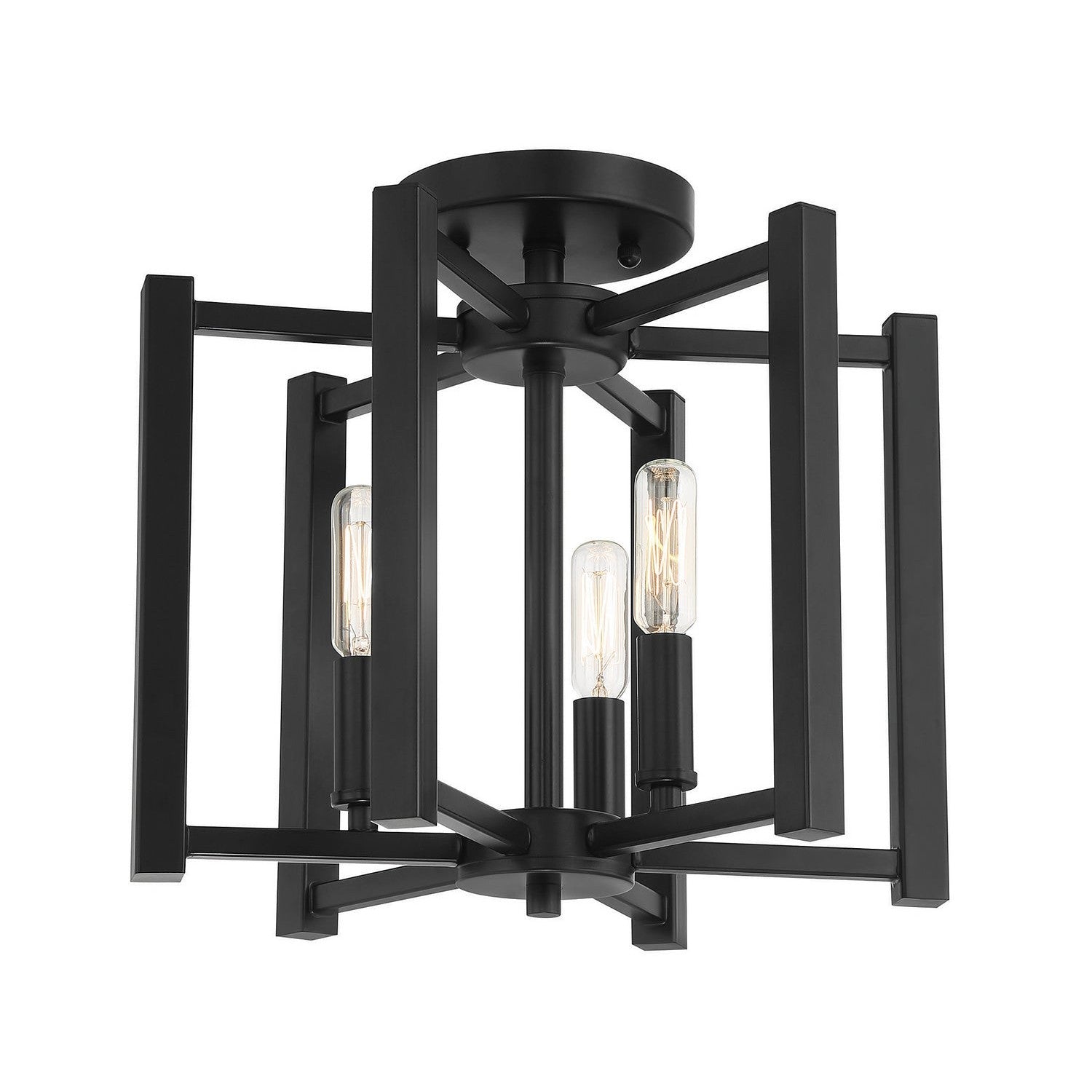 Savoy House - 6-7702-3-89 - Three Light Semi-Flush Mount - Benson - Matte Black