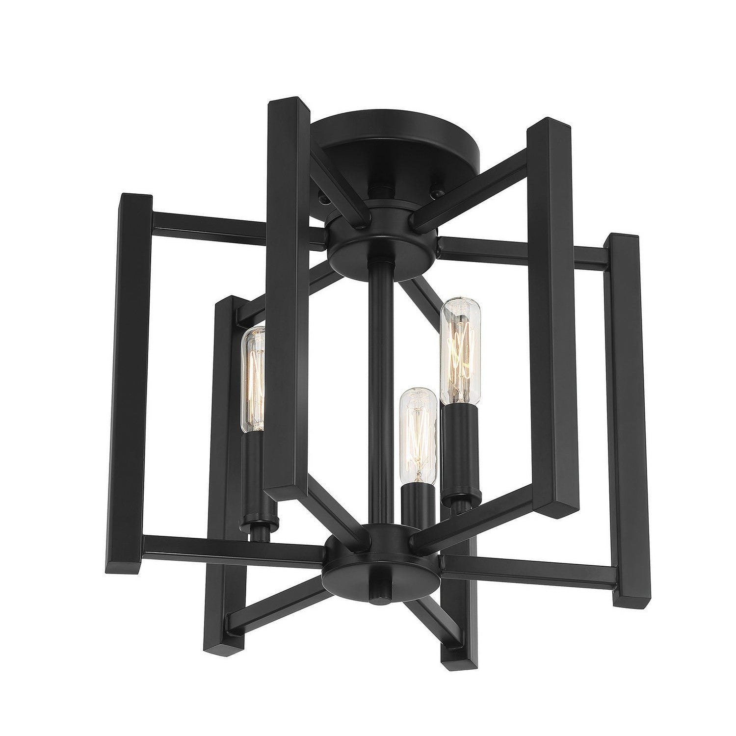 Savoy House - 6-7702-3-89 - Three Light Semi-Flush Mount - Benson - Matte Black