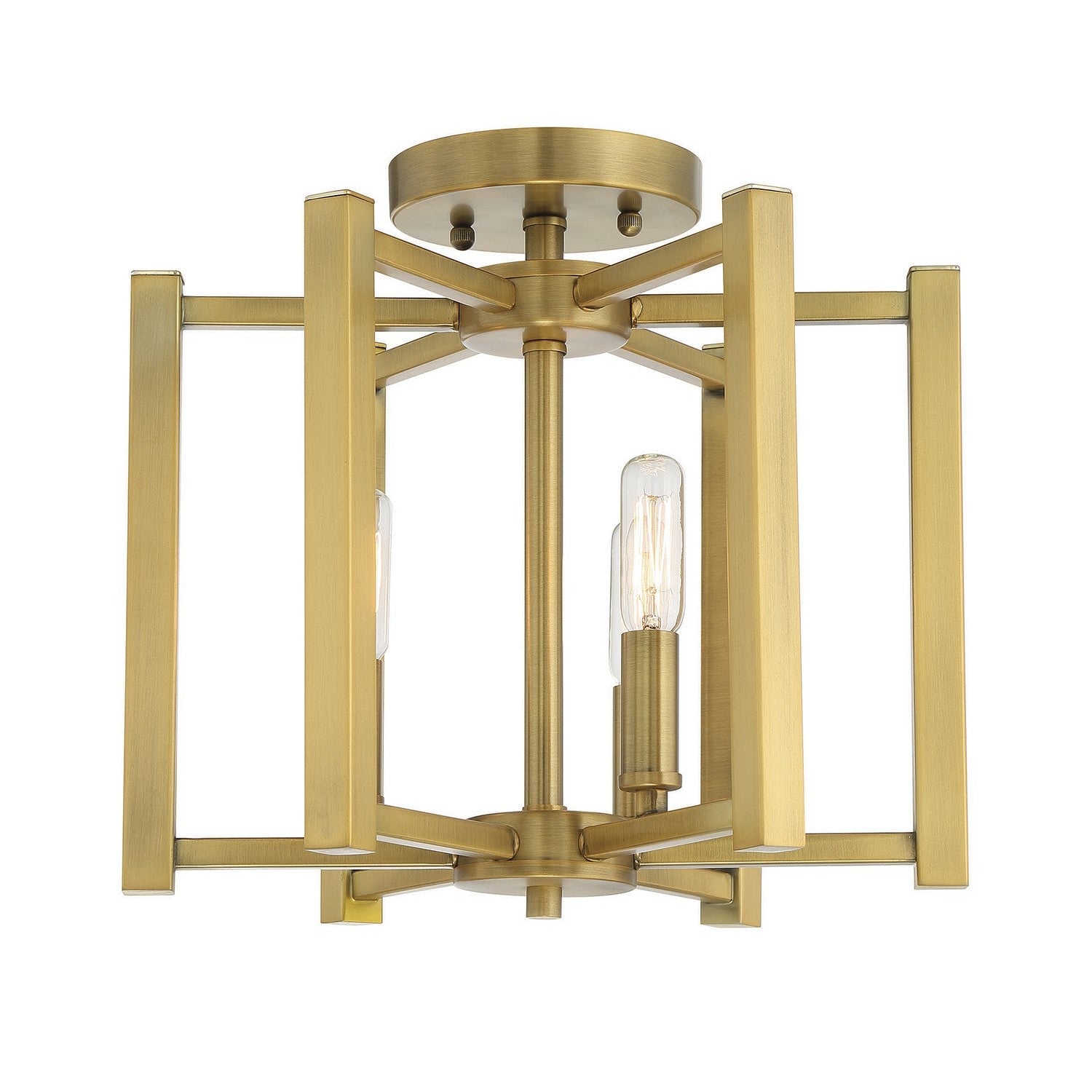 Savoy House - 6-7702-3-322 - Three Light Semi-Flush Mount - Benson - Warm Brass