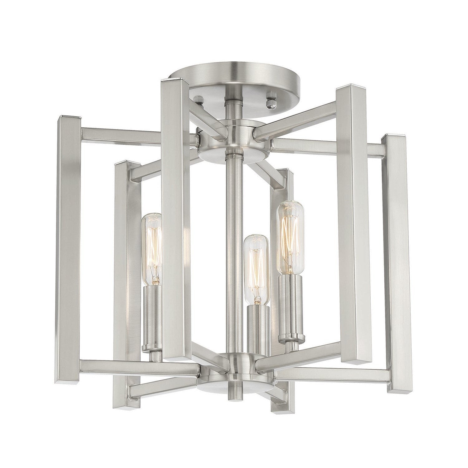 Savoy House - 6-7702-3-SN - Three Light Semi-Flush Mount - Benson - Satin Nickel