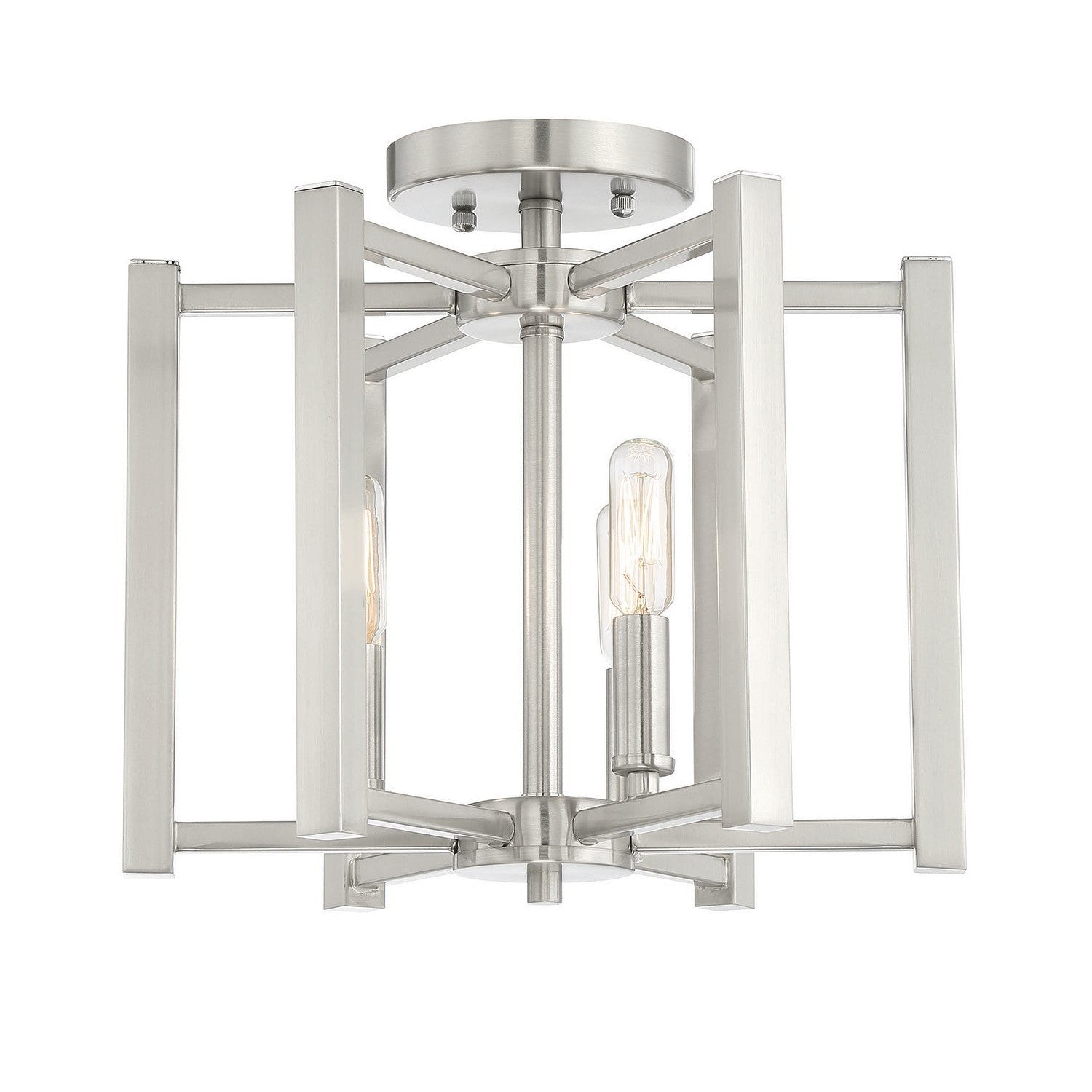 Savoy House - 6-7702-3-SN - Three Light Semi-Flush Mount - Benson - Satin Nickel