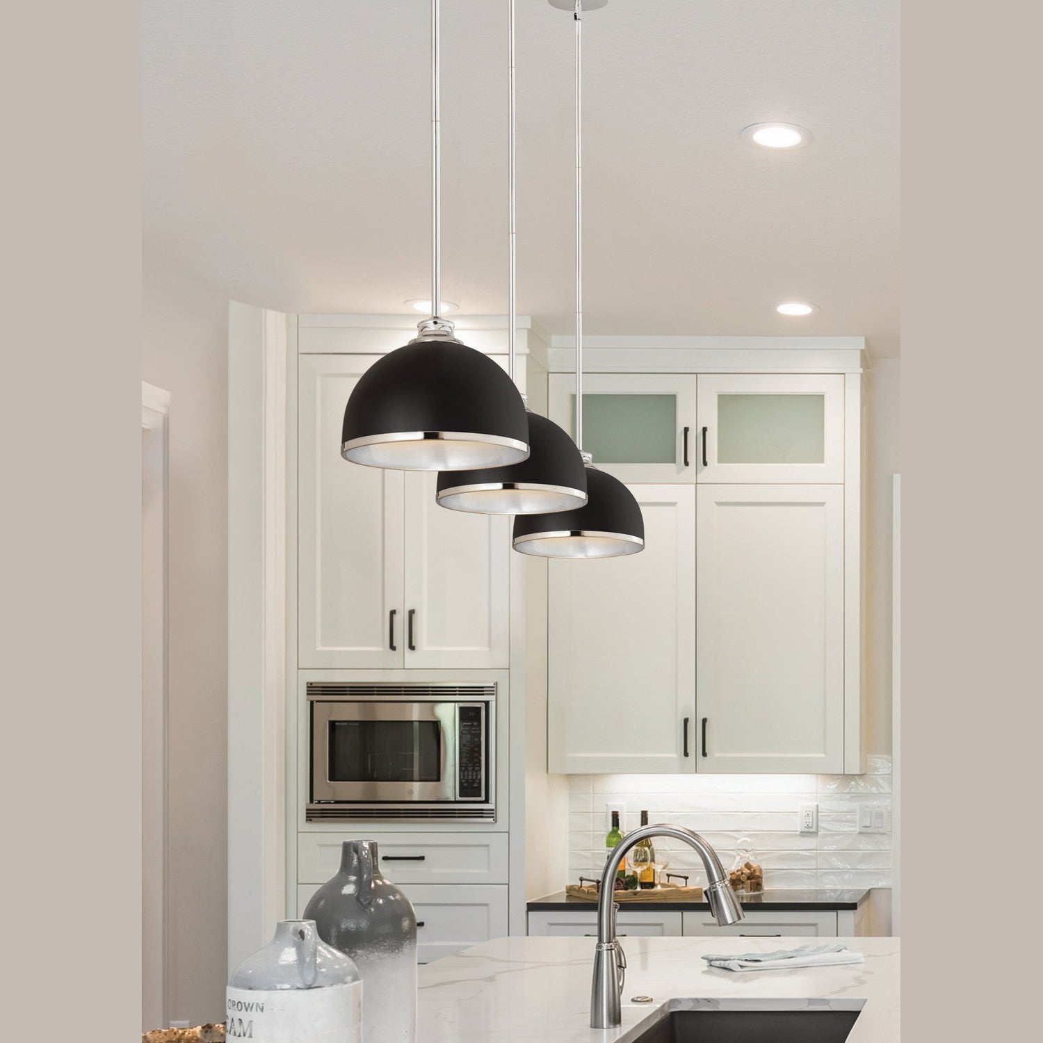 Z-Lite - 1004P10-MB-CH - One Light Pendant - Landry - Matte Black + Chrome