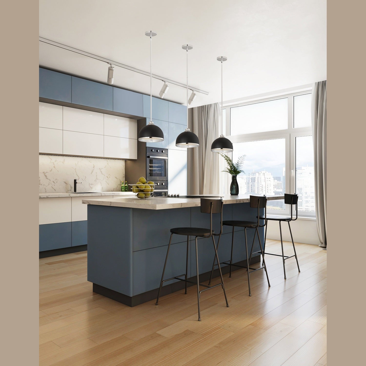 Z-Lite - 1004P10-MB-CH - One Light Pendant - Landry - Matte Black + Chrome