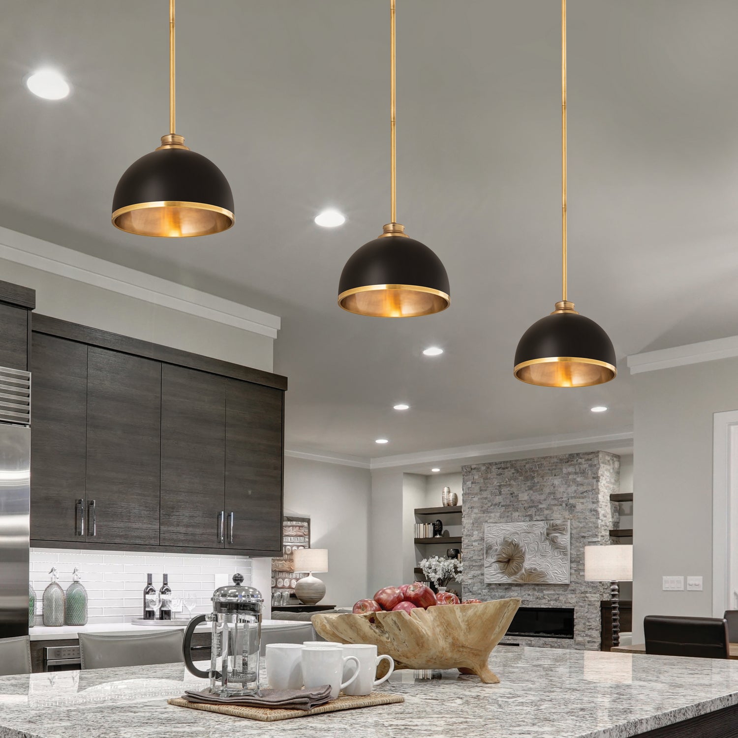 Z-Lite - 1004P10-MB-RB - One Light Pendant - Landry - Matte Black + Rubbed Brass