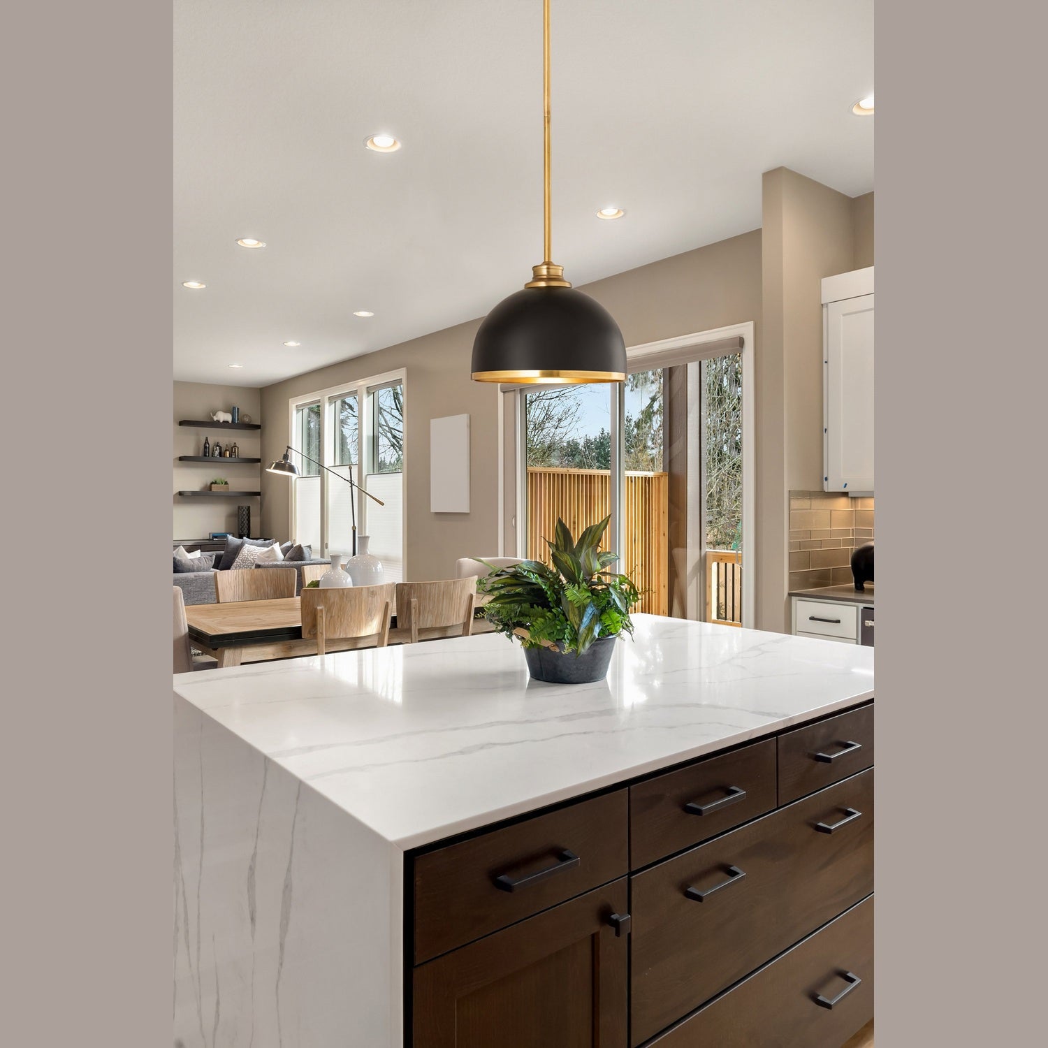 Z-Lite - 1004P10-MB-RB - One Light Pendant - Landry - Matte Black + Rubbed Brass