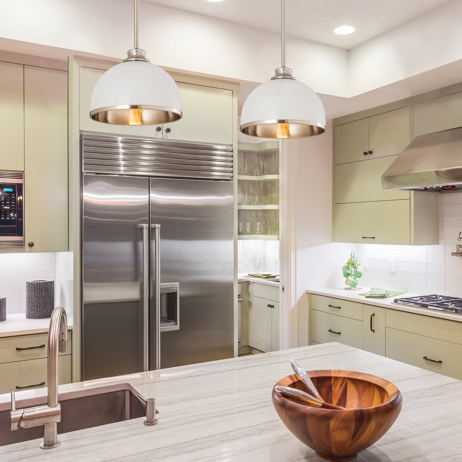 Z-Lite - 1004P10-MW-BN - One Light Pendant - Landry - Matte White + Brushed Nickel