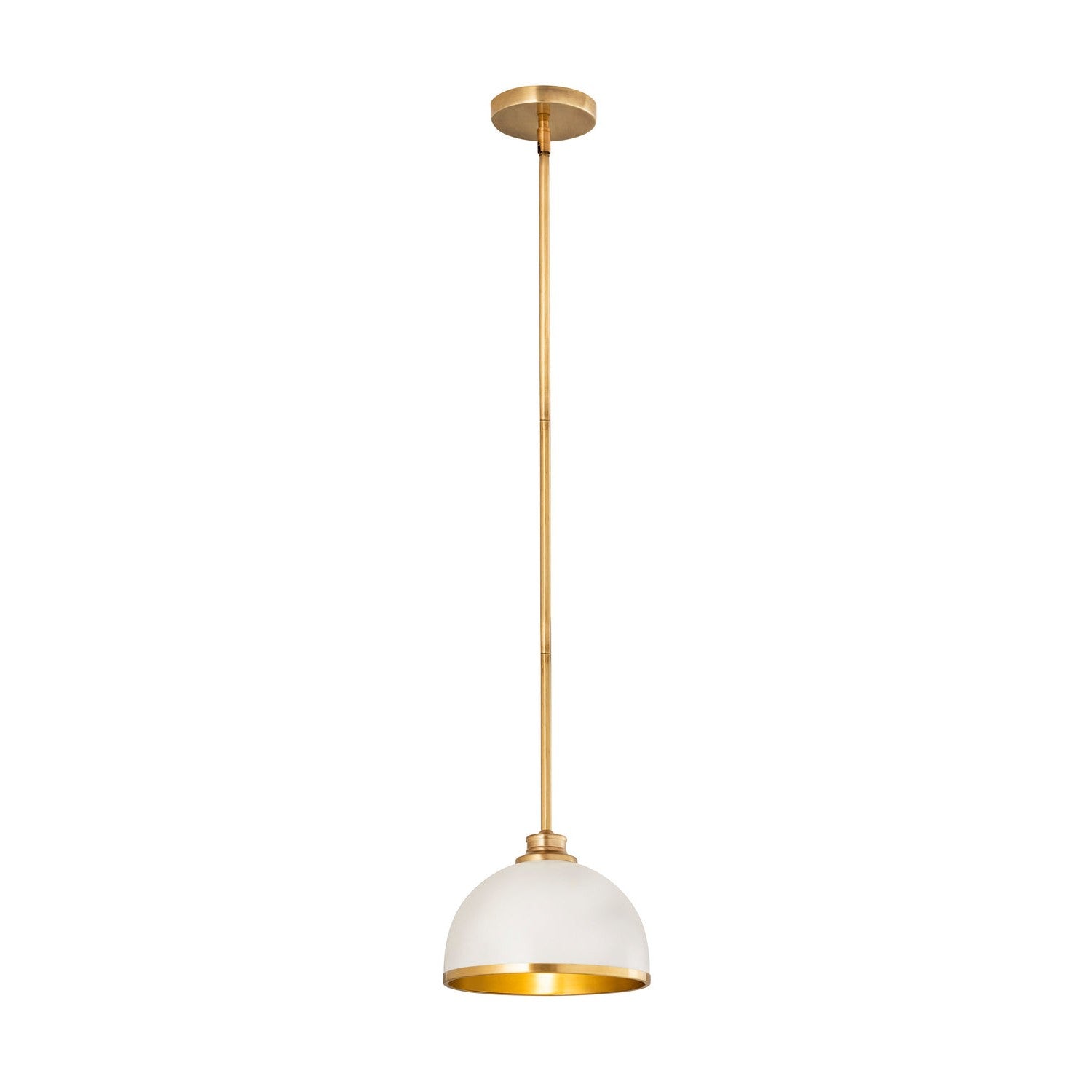 Z-Lite - 1004P10-MW-RB - One Light Pendant - Landry - Matte White + Rubbed Brass