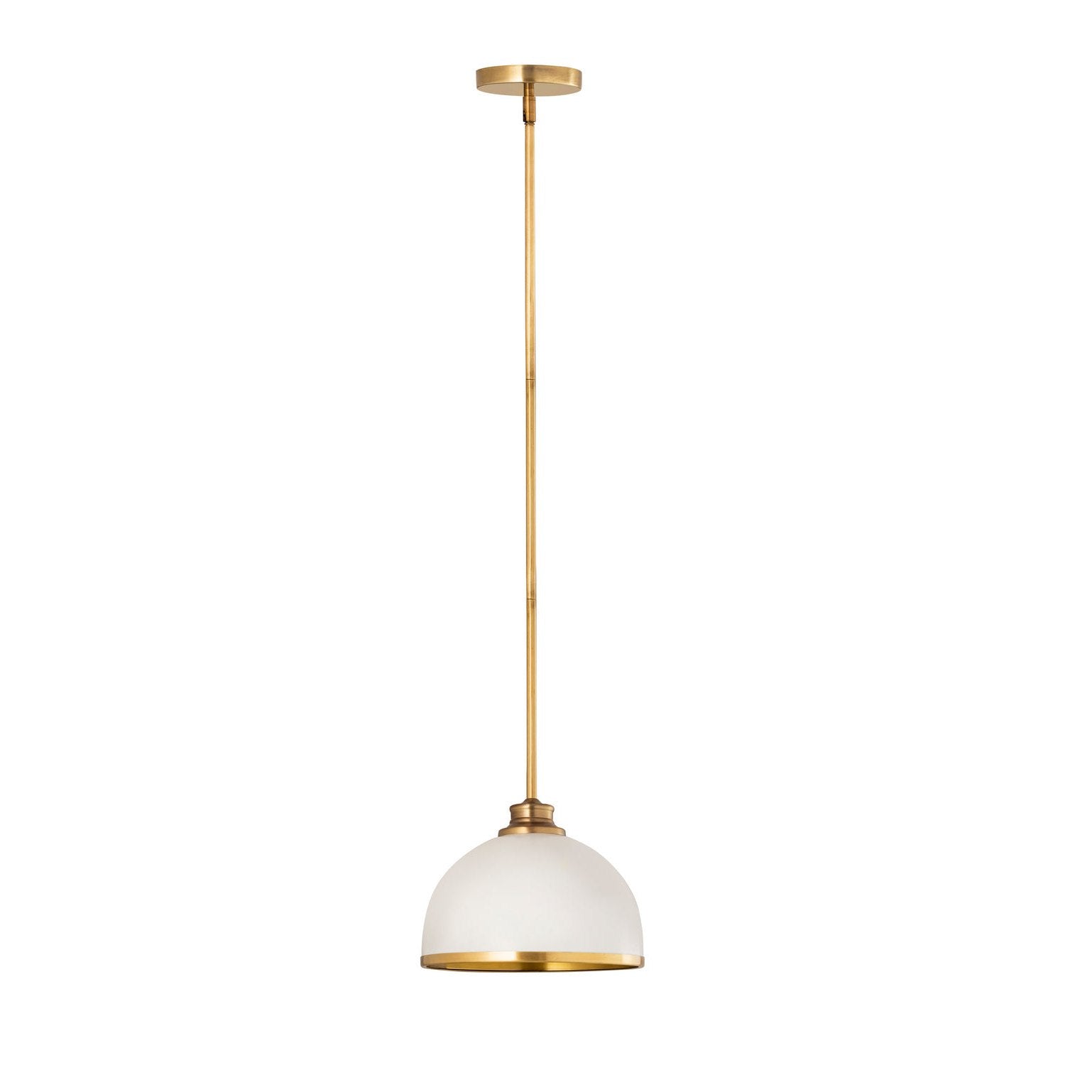 Z-Lite - 1004P10-MW-RB - One Light Pendant - Landry - Matte White + Rubbed Brass