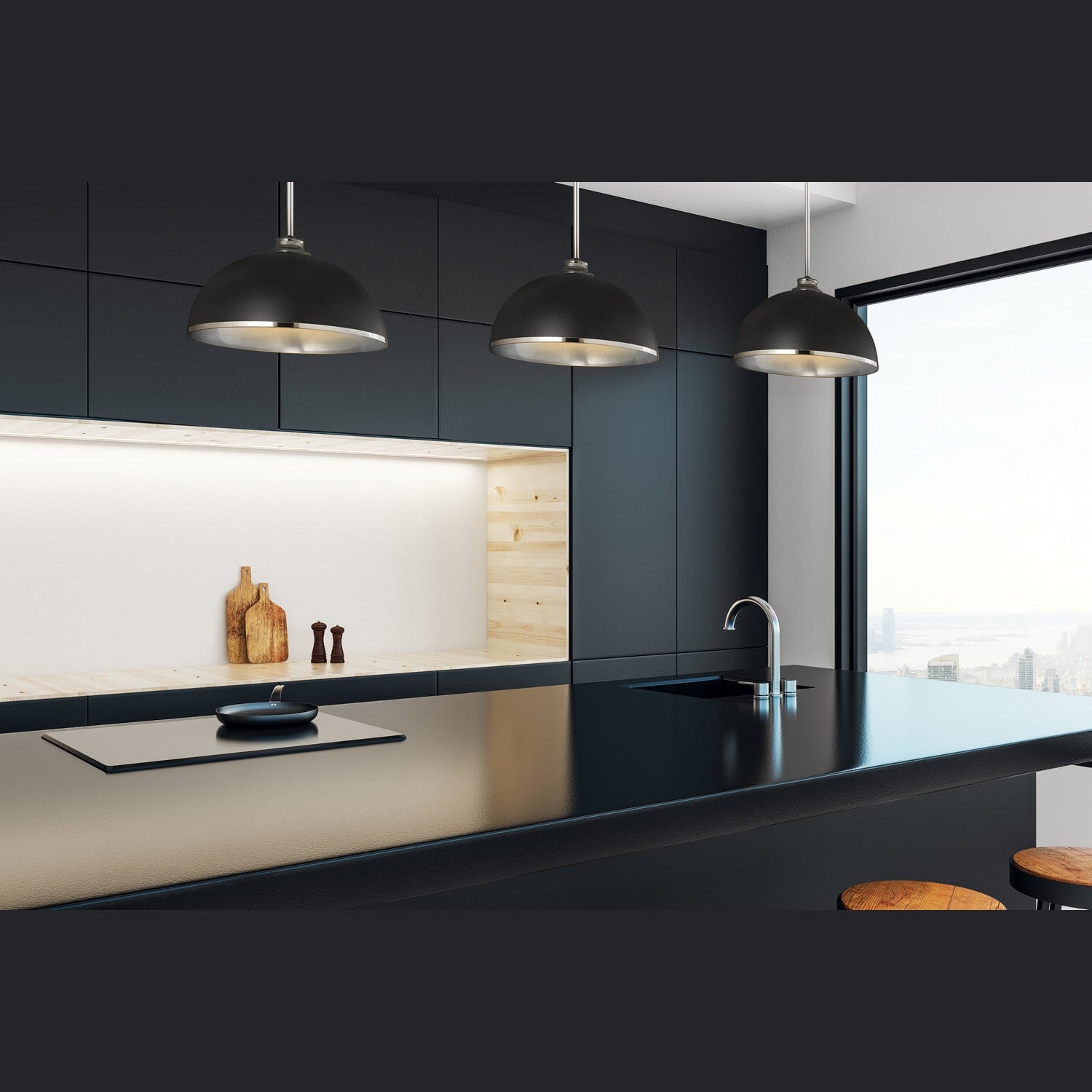 Z-Lite - 1004P14-MB-CH - One Light Pendant - Landry - Matte Black + Chrome