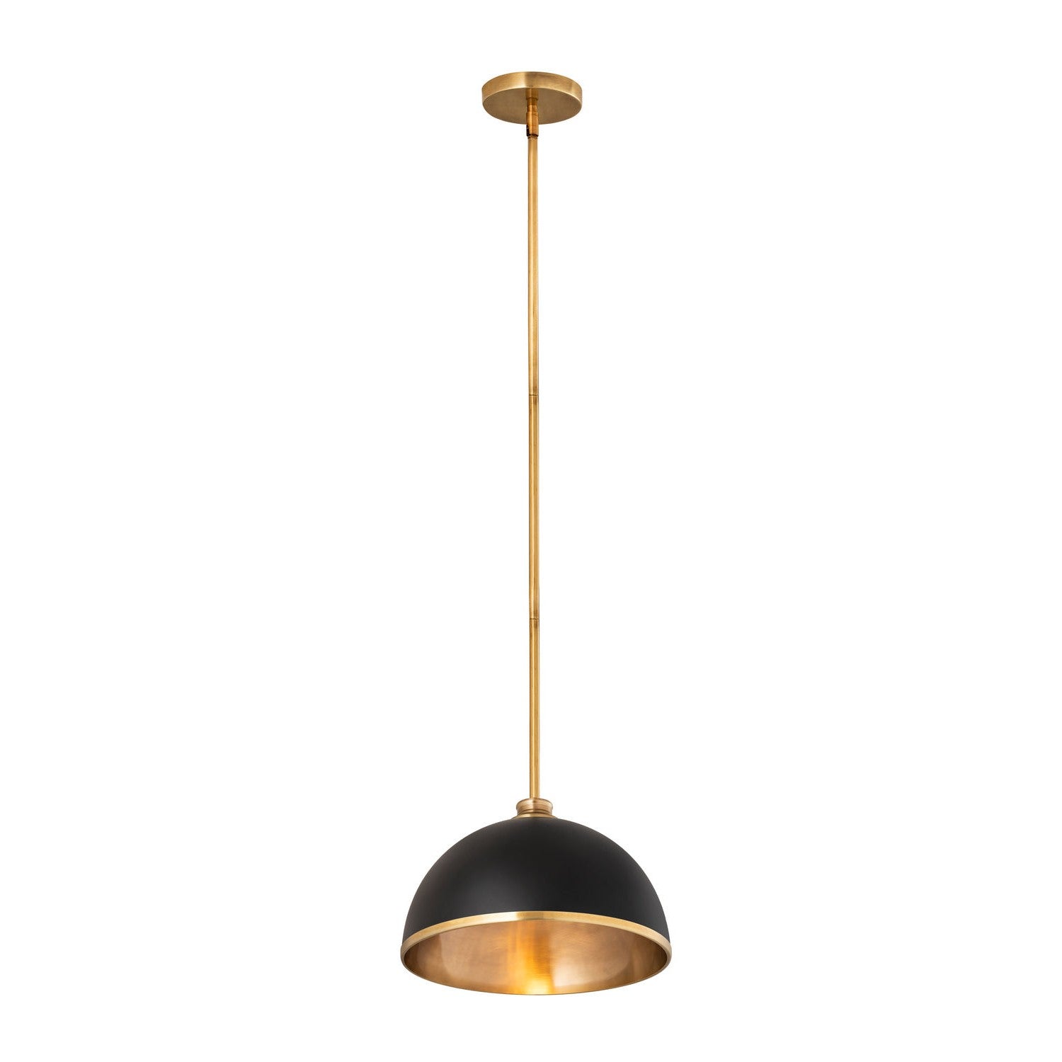 Z-Lite - 1004P14-MB-RB - One Light Pendant - Landry - Matte Black + Rubbed Brass