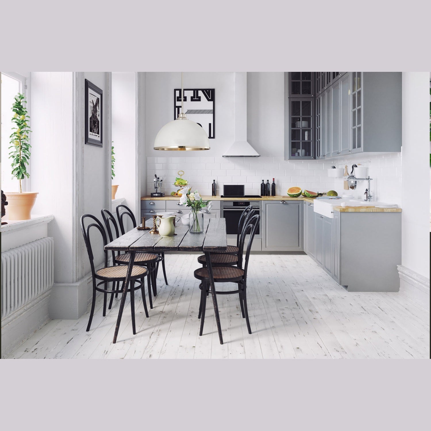 Z-Lite - 1004P14-MW-BN - One Light Pendant - Landry - Matte White + Brushed Nickel