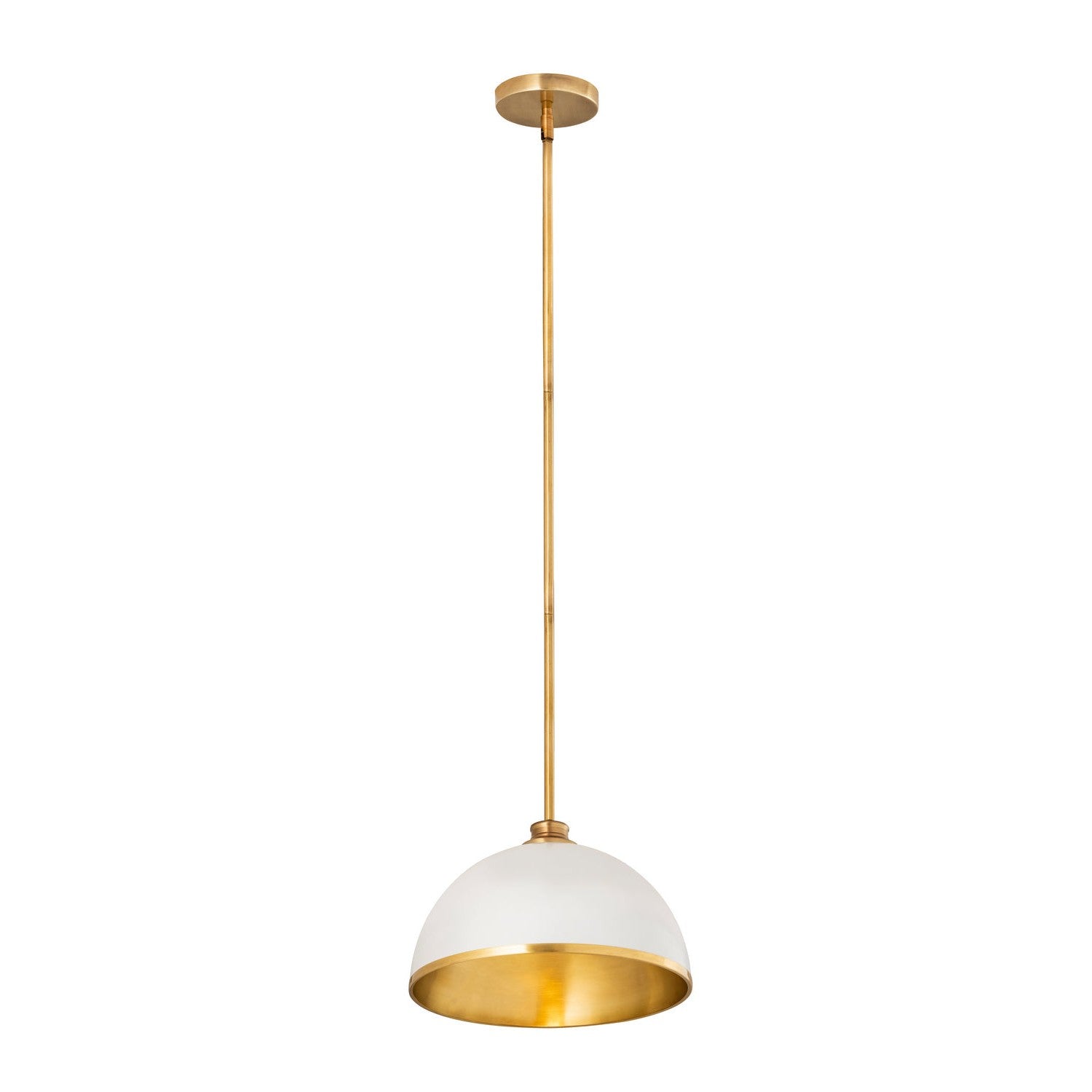 Z-Lite - 1004P14-MW-RB - One Light Pendant - Landry - Matte White + Rubbed Brass
