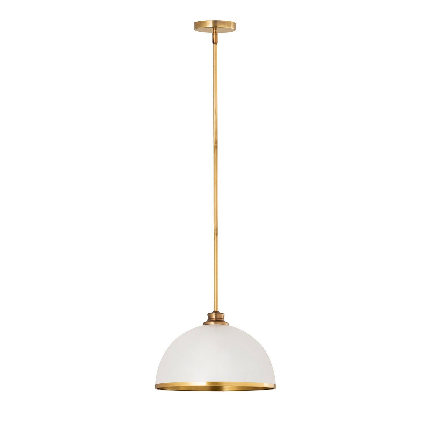 Z-Lite - 1004P14-MW-RB - One Light Pendant - Landry - Matte White + Rubbed Brass