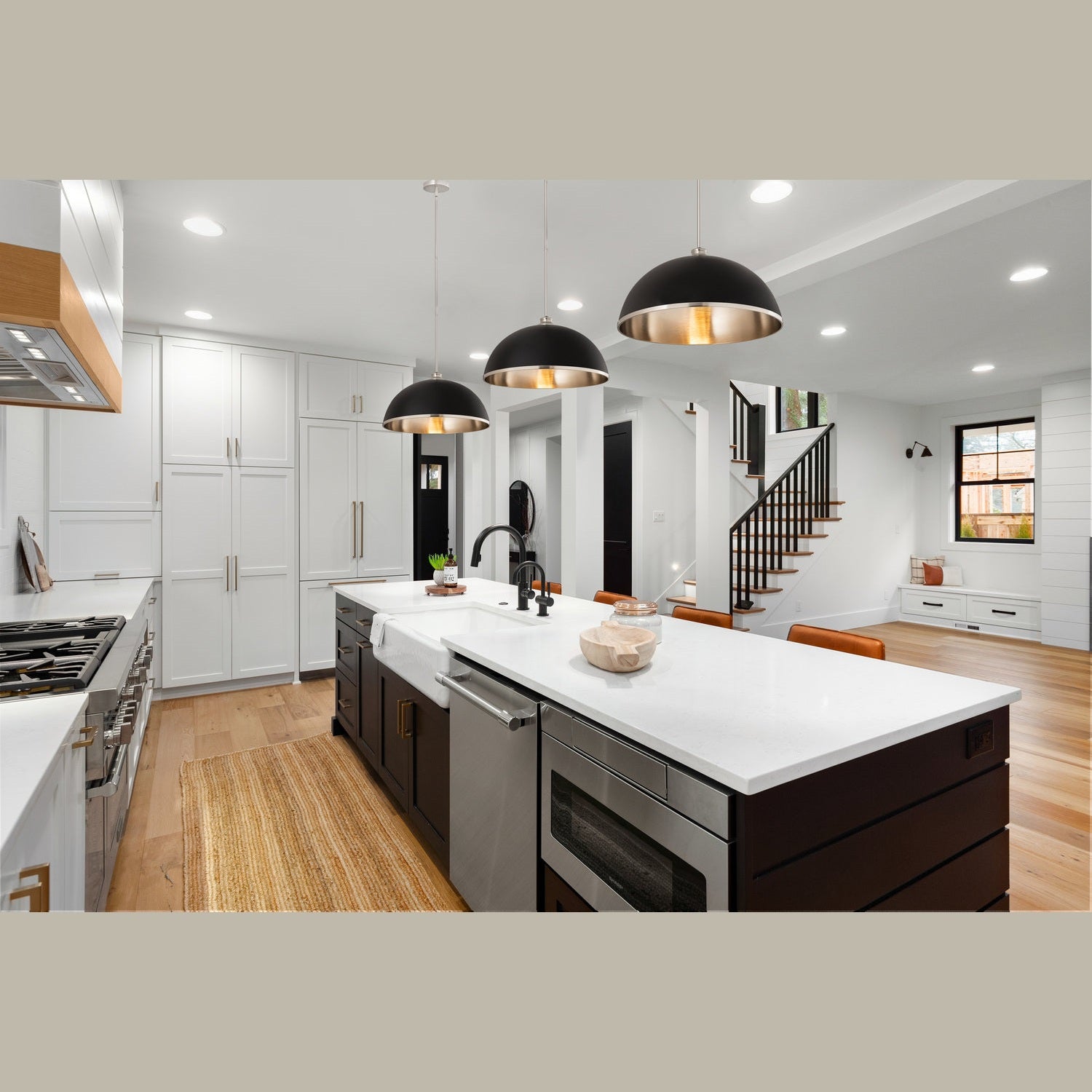 Z-Lite - 1004P20-MB-BN - One Light Pendant - Landry - Matte Black + Brushed Nickel