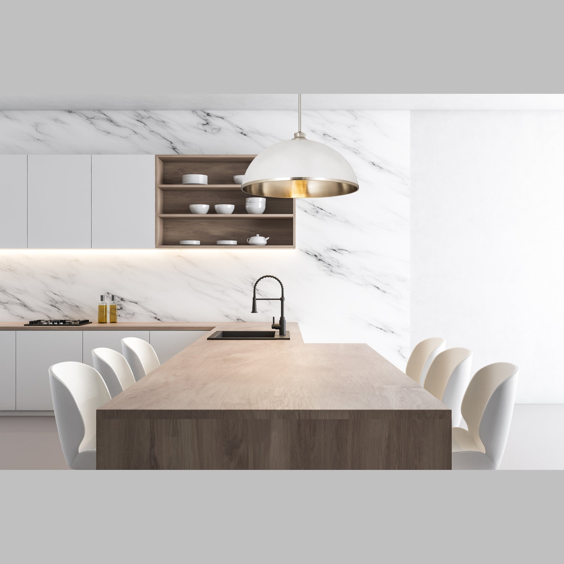 Z-Lite - 1004P20-MW-BN - One Light Pendant - Landry - Matte White + Brushed Nickel