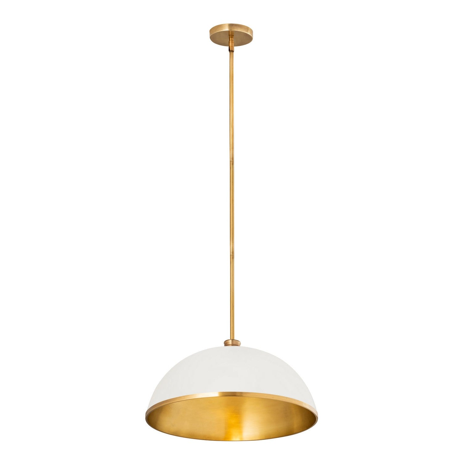 Z-Lite - 1004P20-MW-RB - One Light Pendant - Landry - Matte White + Rubbed Brass