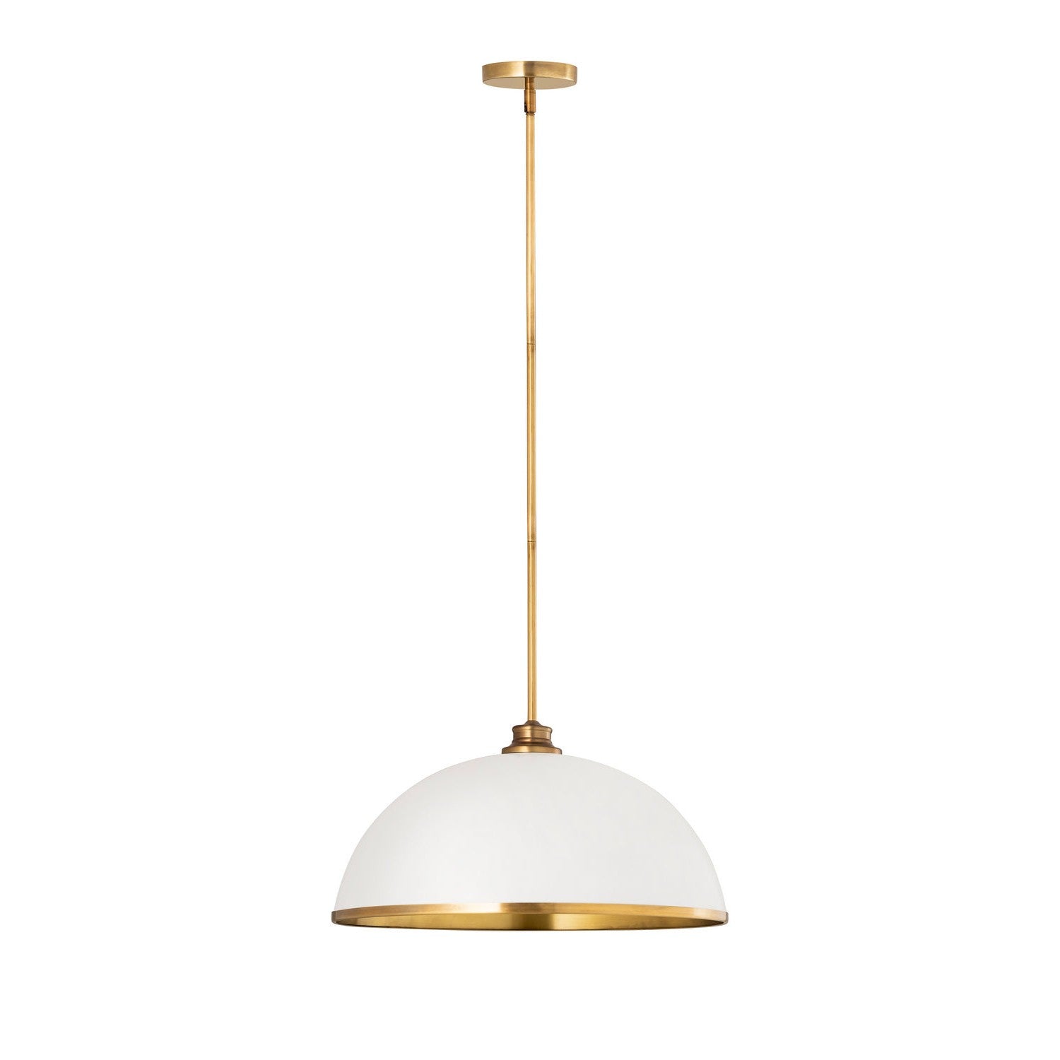 Z-Lite - 1004P20-MW-RB - One Light Pendant - Landry - Matte White + Rubbed Brass