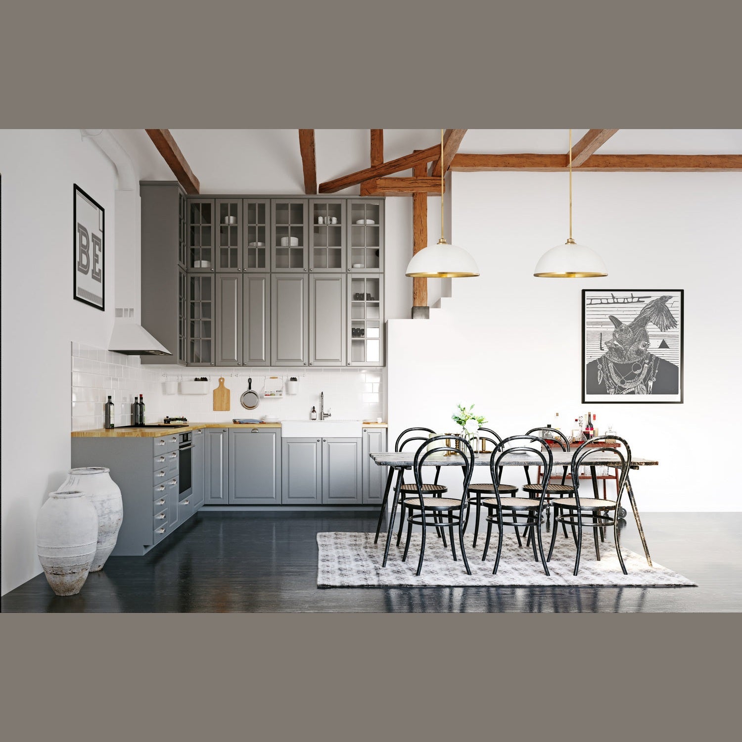 Z-Lite - 1004P20-MW-RB - One Light Pendant - Landry - Matte White + Rubbed Brass