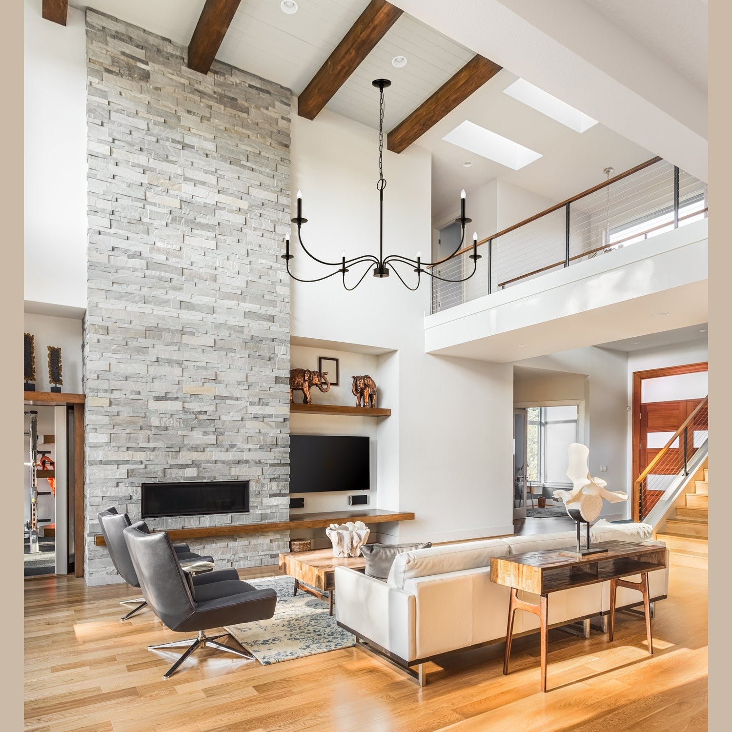 Z-Lite - 2301-63MB - Six Light Chandelier - Arrington - Matte Black