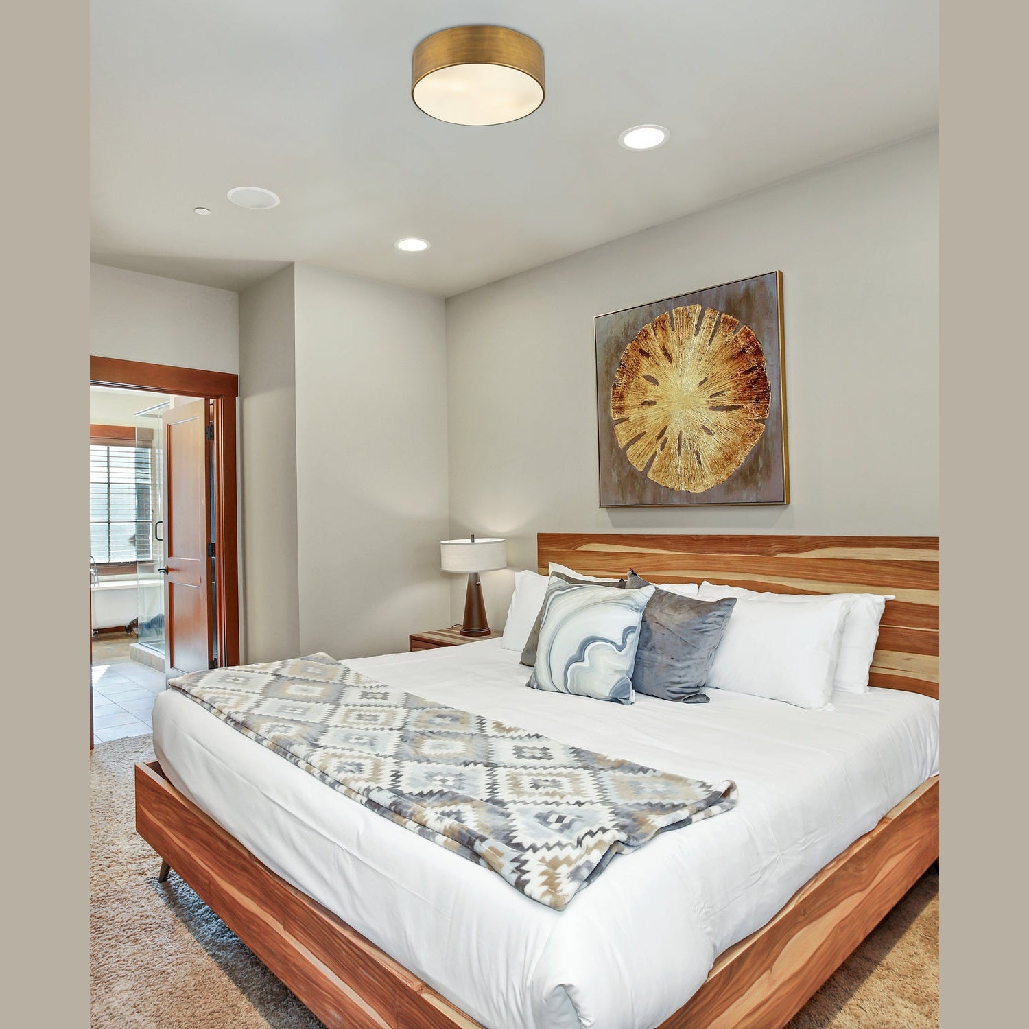 Z-Lite - 2302F3-RB - Three Light Flush Mount - Harley - Rubbed Brass